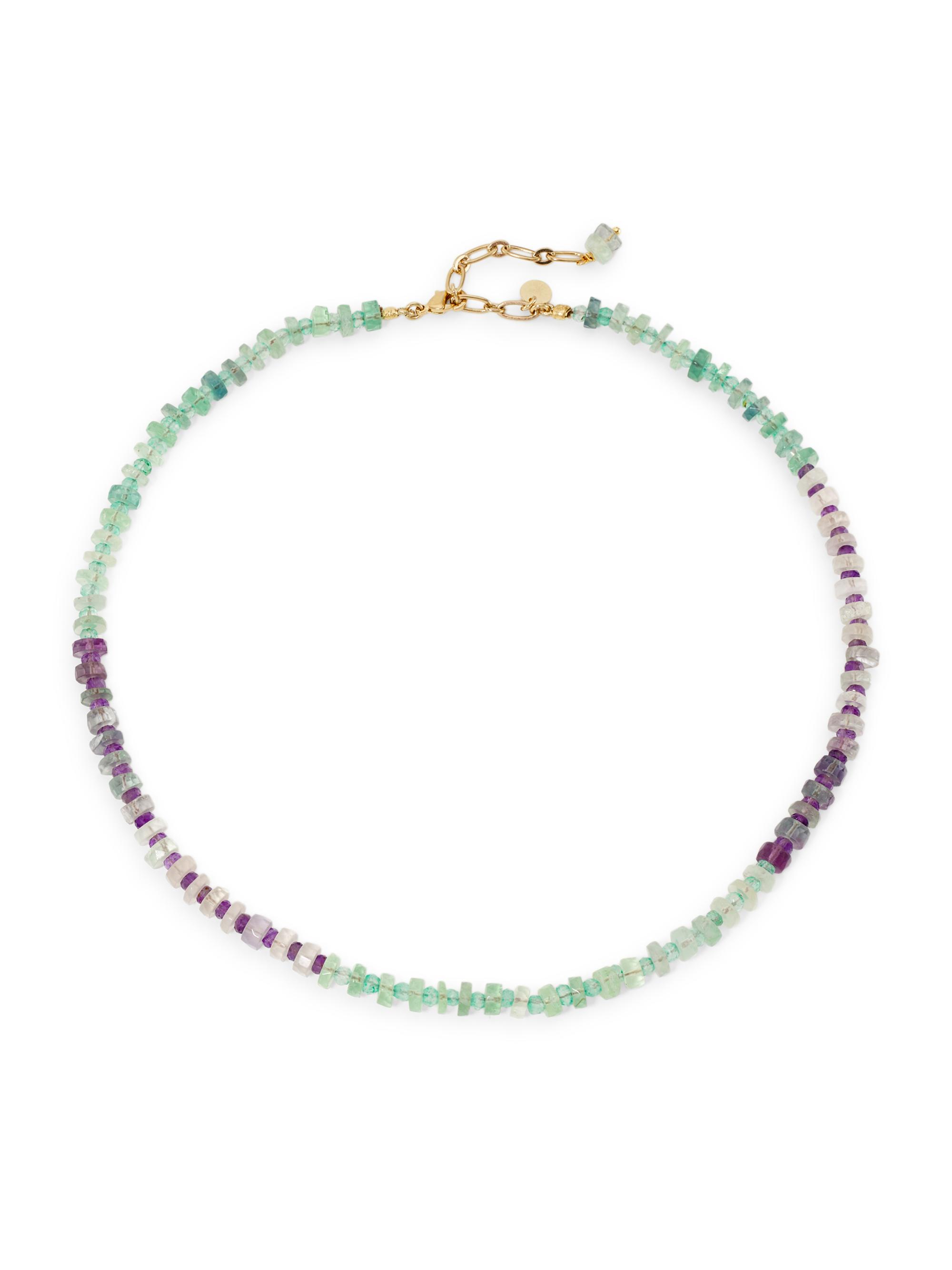 Room Service Women's Puka 24K-Gold-Plated & Multi-Gemstone Beaded Necklace - Fluorite