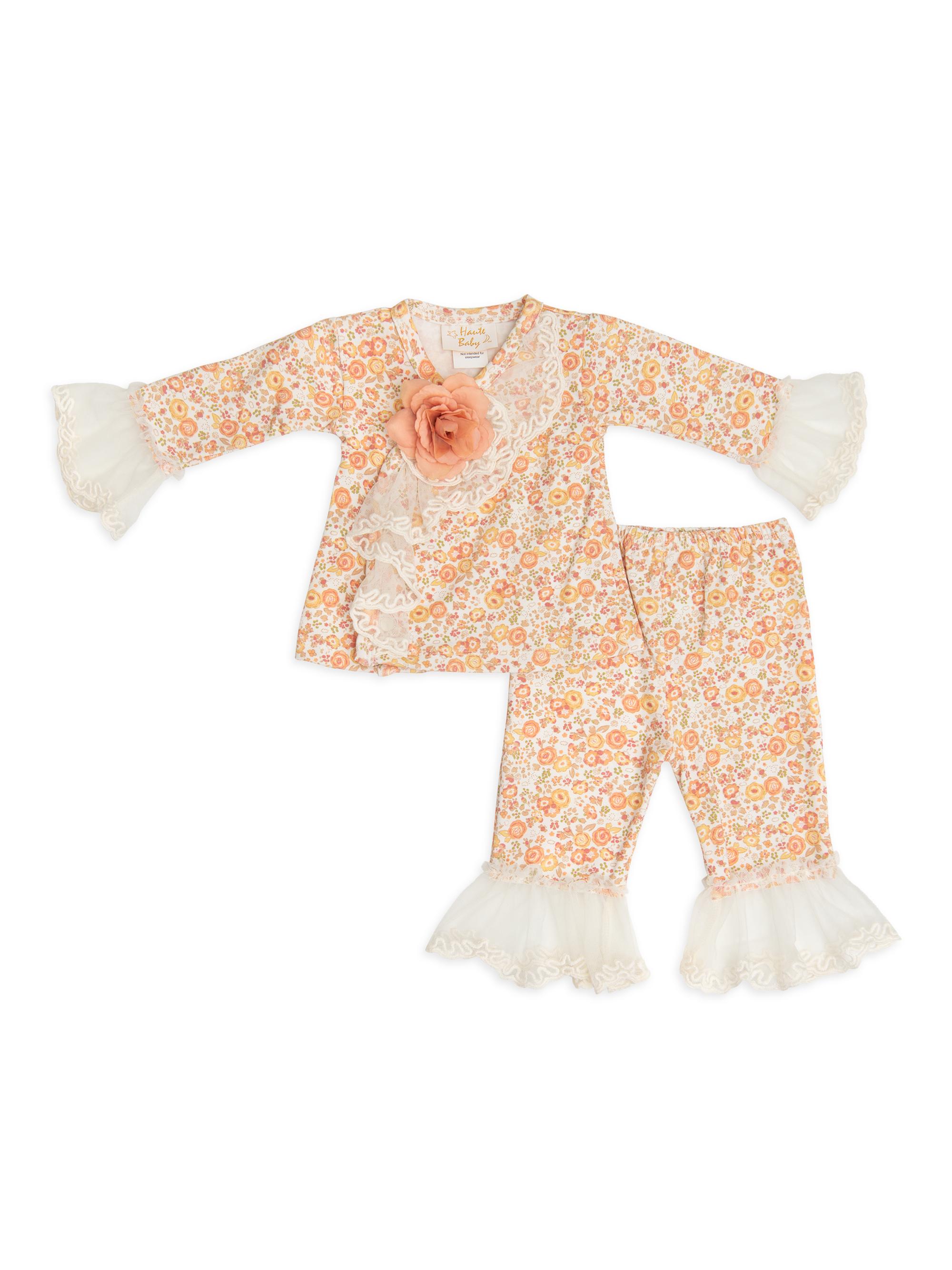 Haute Baby Baby Girl's Cinnamon Sugar Criss Cross Set - Orange 12 Months