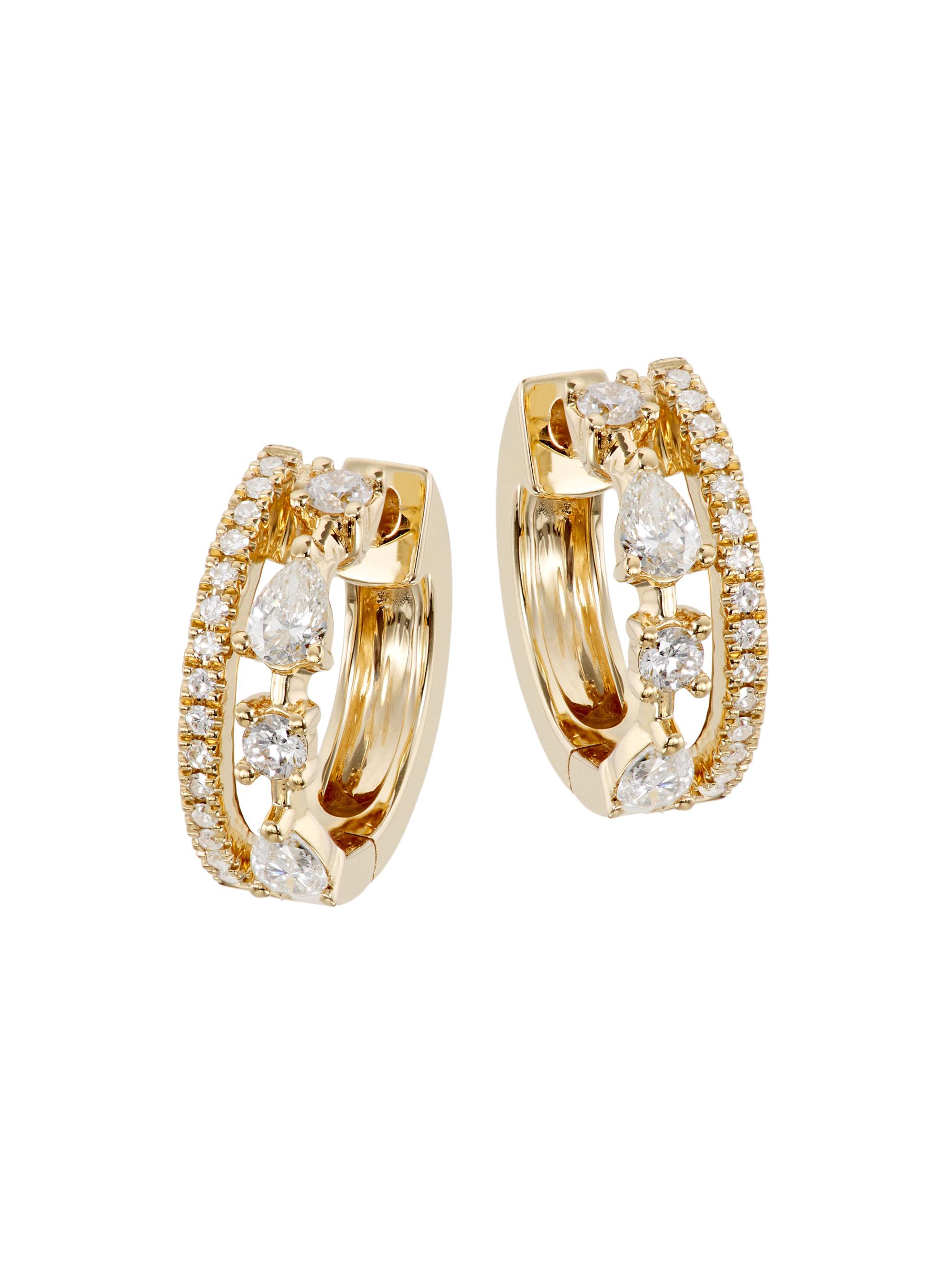 14k Gold Huggie Earrings Kay Gold Hoop Earrings Gold Huggie