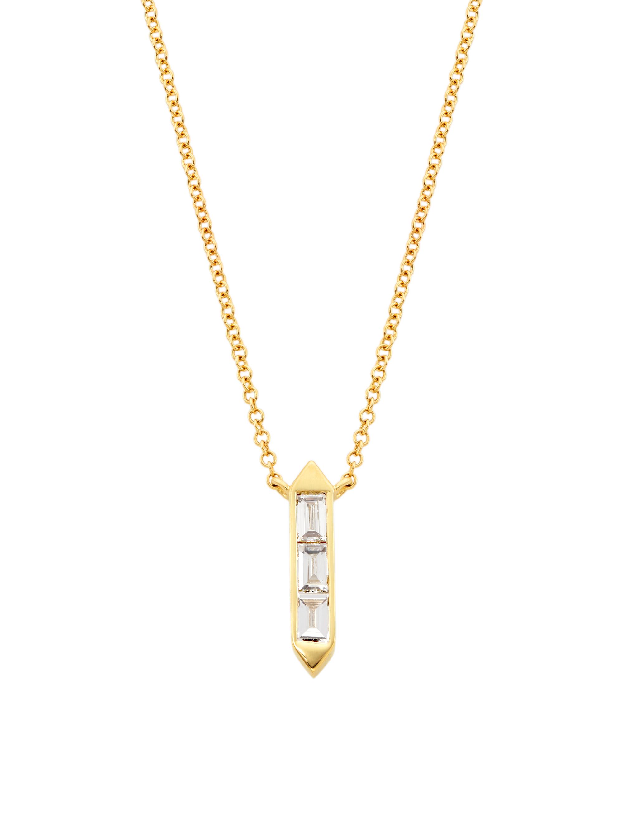 Saks Fifth Avenue Collection Women's 14K Yellow Gold & 0.18 TCW Diamond Bar Pendant Necklace - Yellow Gold