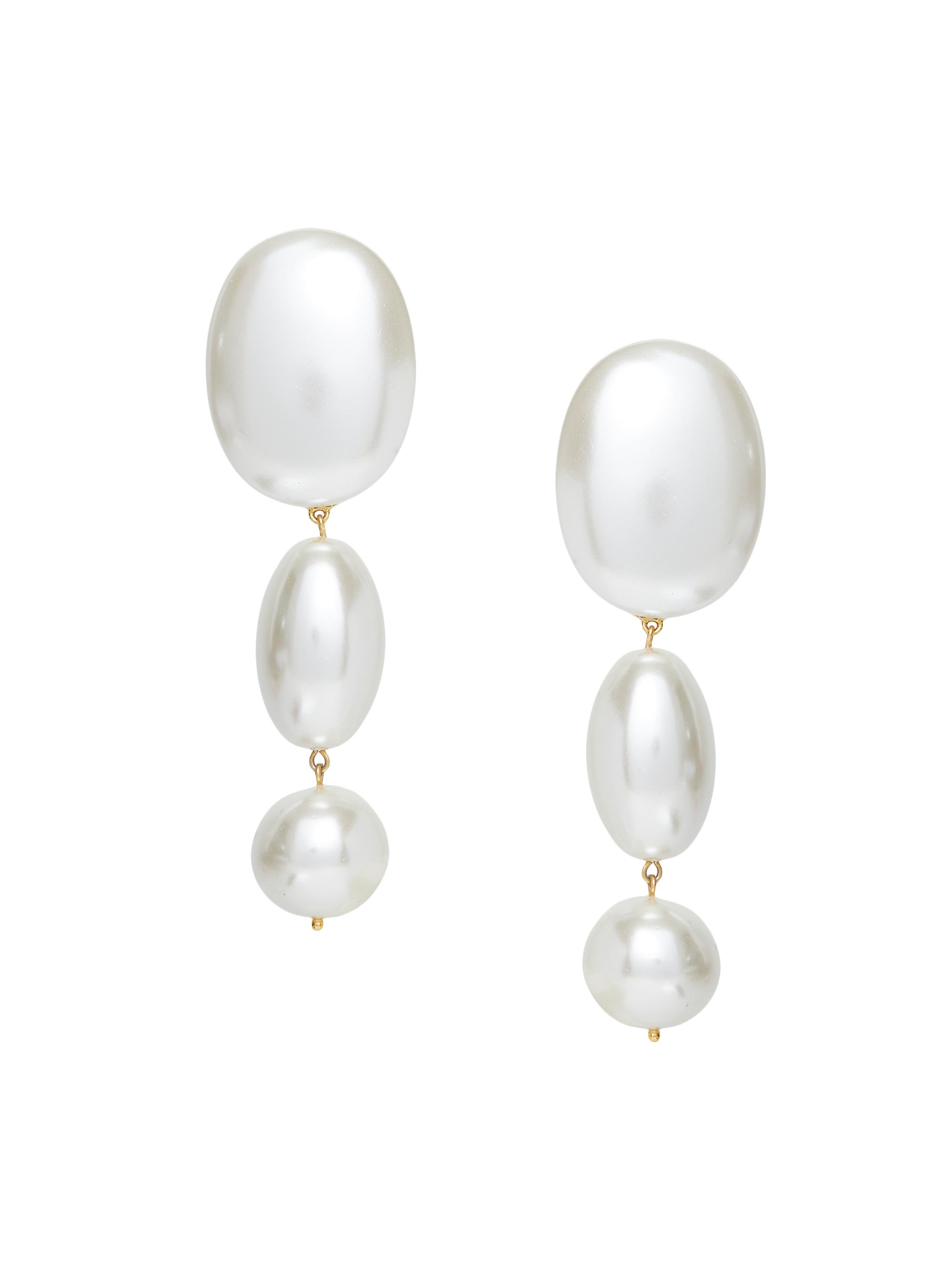Lele Sadoughi Women's Bubble Goldtone & Faux Pearl Linear Drop Earrings - Pearl