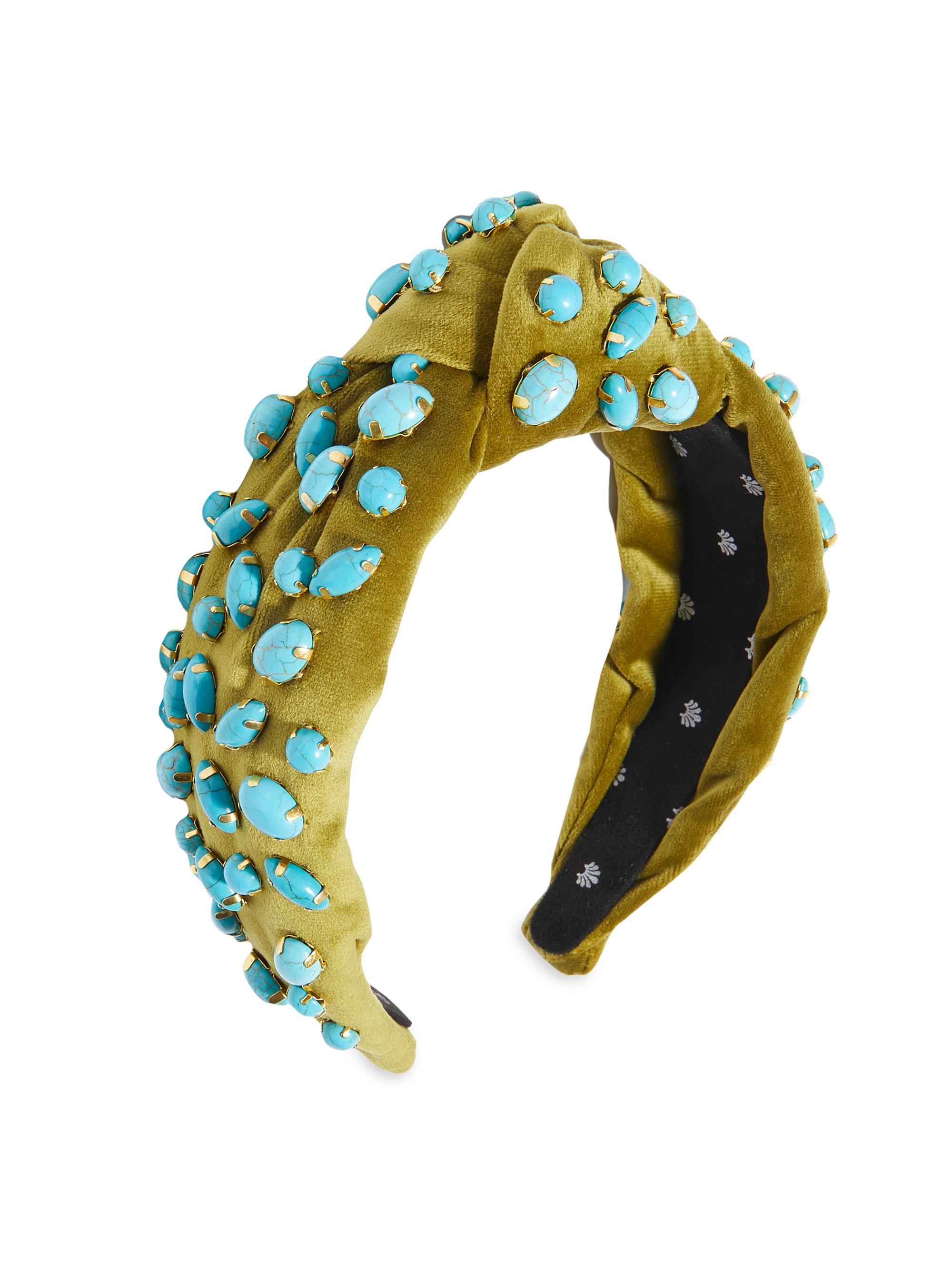 lele sadoughi。レレサドイ カチューシャcomplex Biz Lele Sadoughi Pebble-Embellished Velvet Knotted Headband | Saks