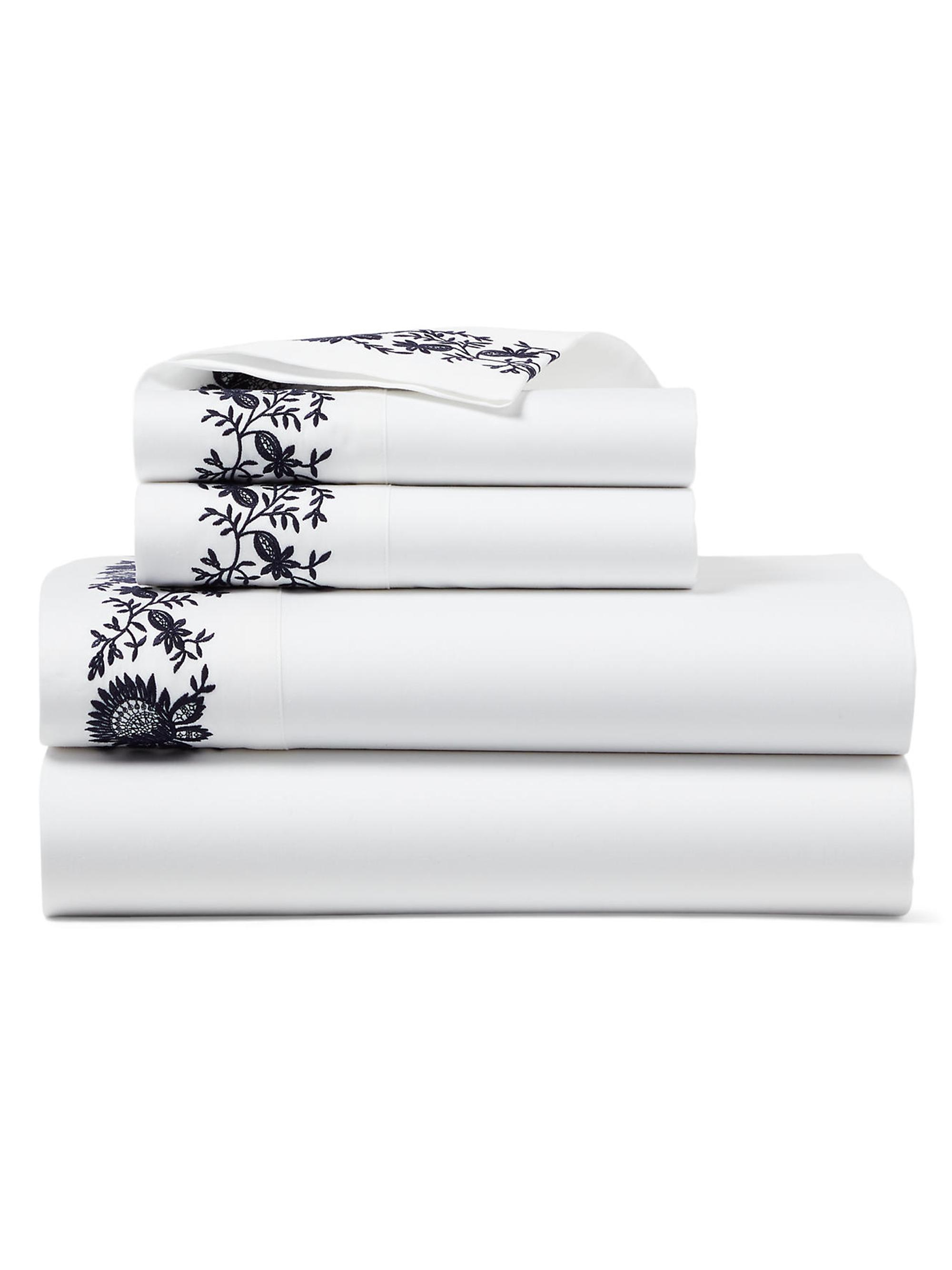 Ralph Lauren Eloise Embroidery Cotton Sheets & Pillowcases Collection - Polo Navy King