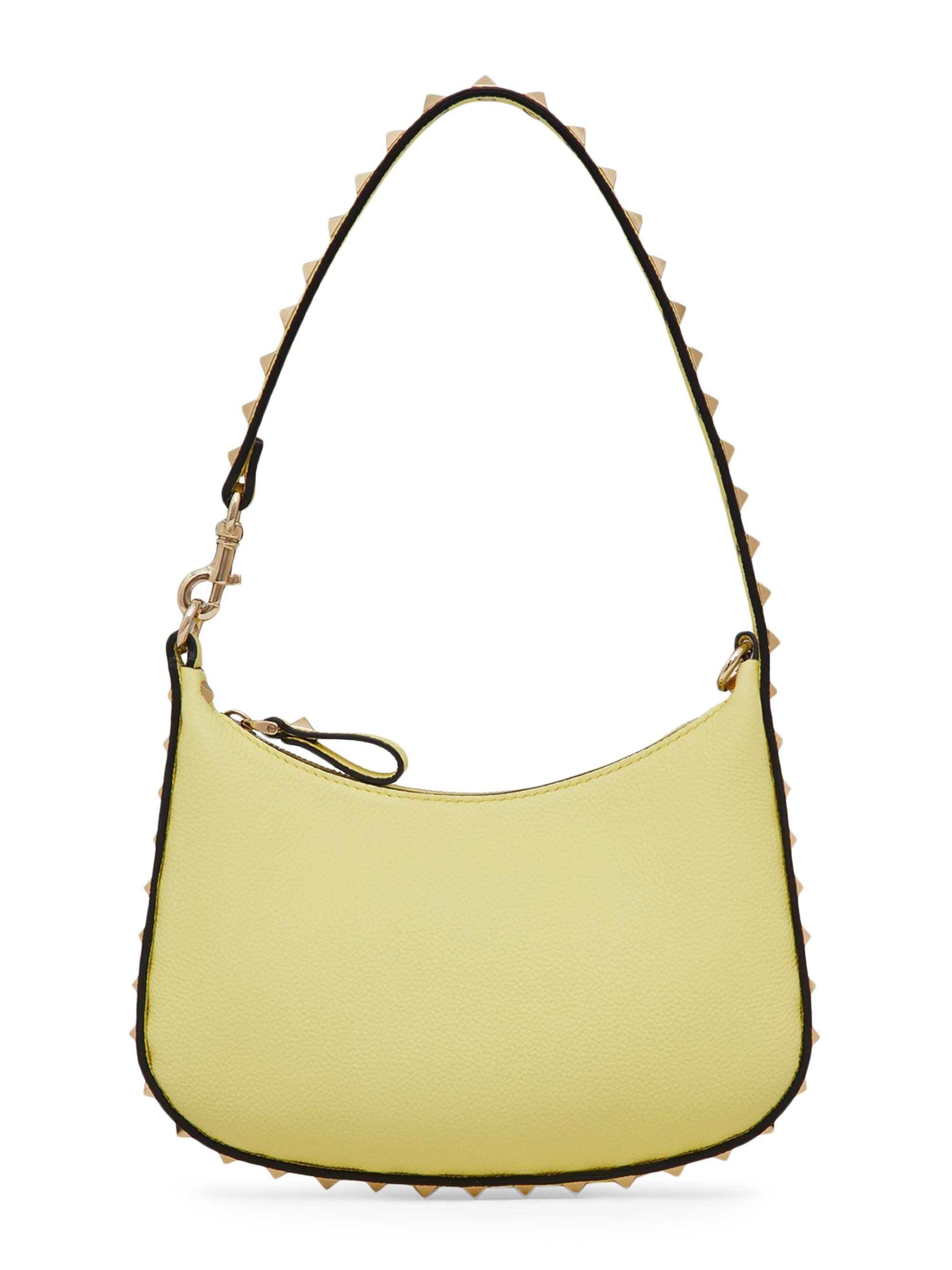 Valentino Garavani Women's Mini Rockstud Hobo Bag In Grainy Calfskin - Light Yellow