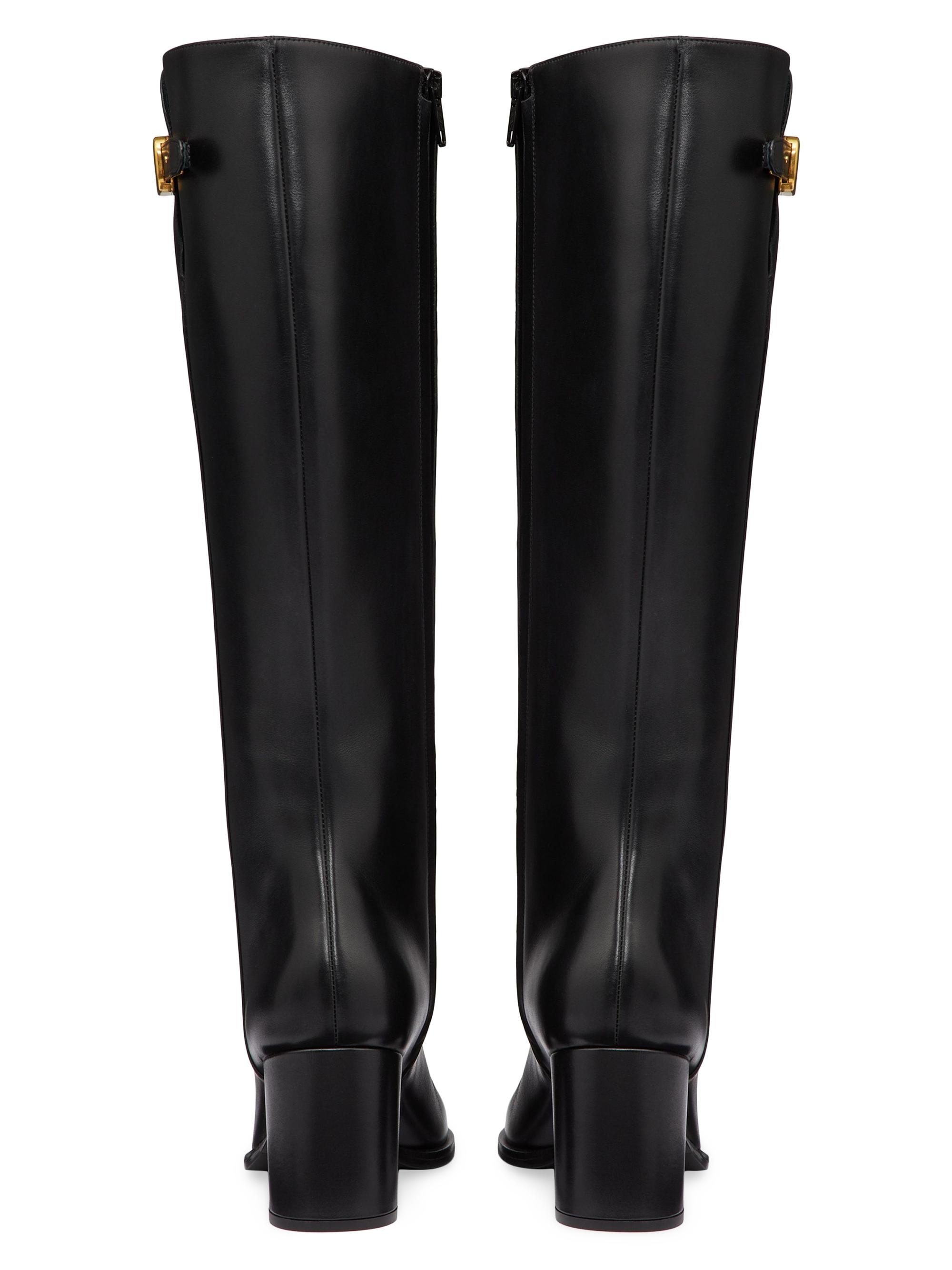 30mm Vlogo Leather Tall Boots