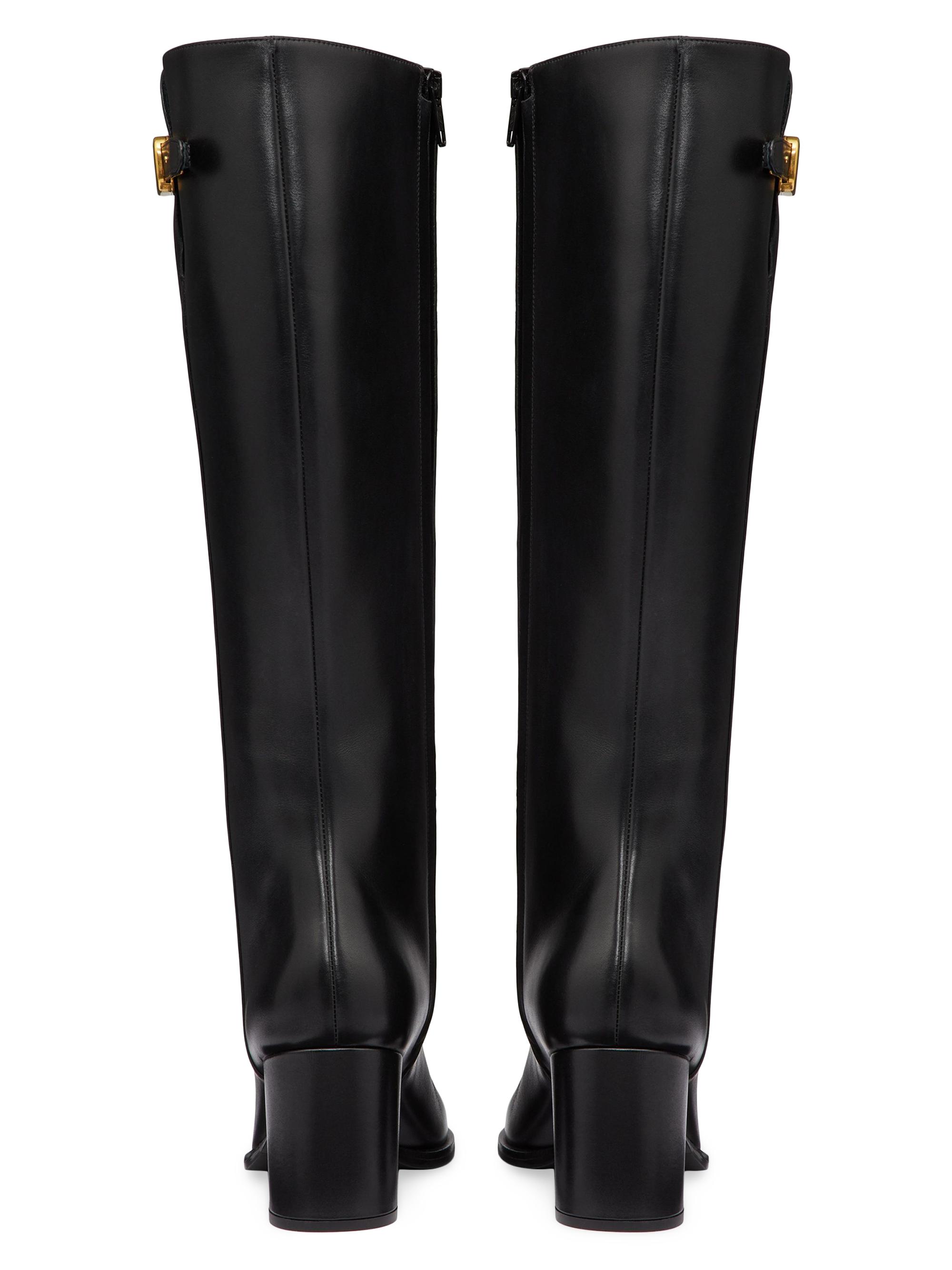 30mm Vlogo Leather Tall Boots