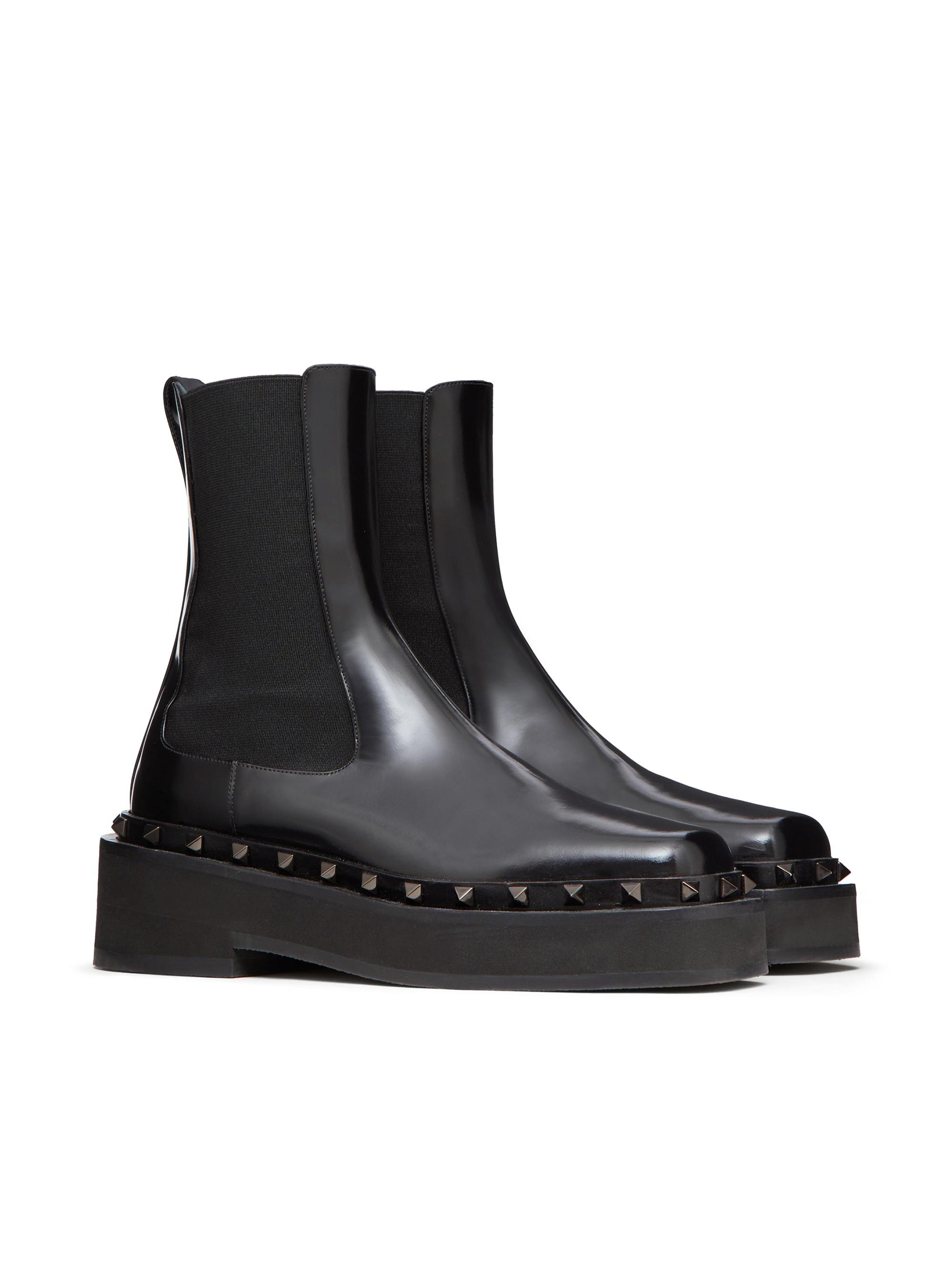Valentino Garavani M-Way Rockstud Beatle Boots In Calfskin With