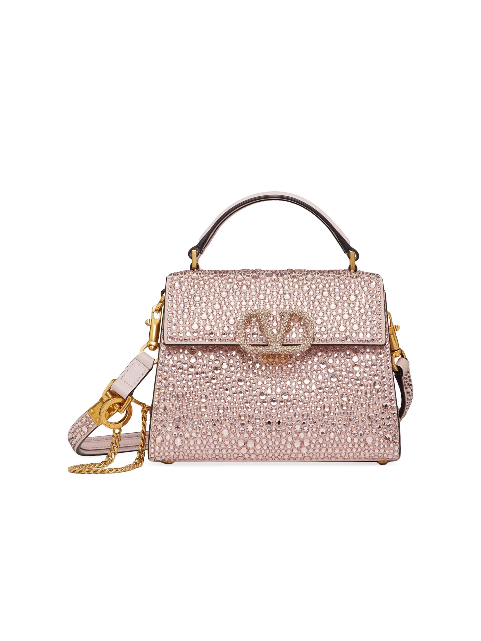 Valentino Garavani Women's VSling Mini Top Handle Handbag With Sparkling Embroidery - Rose Quartz
