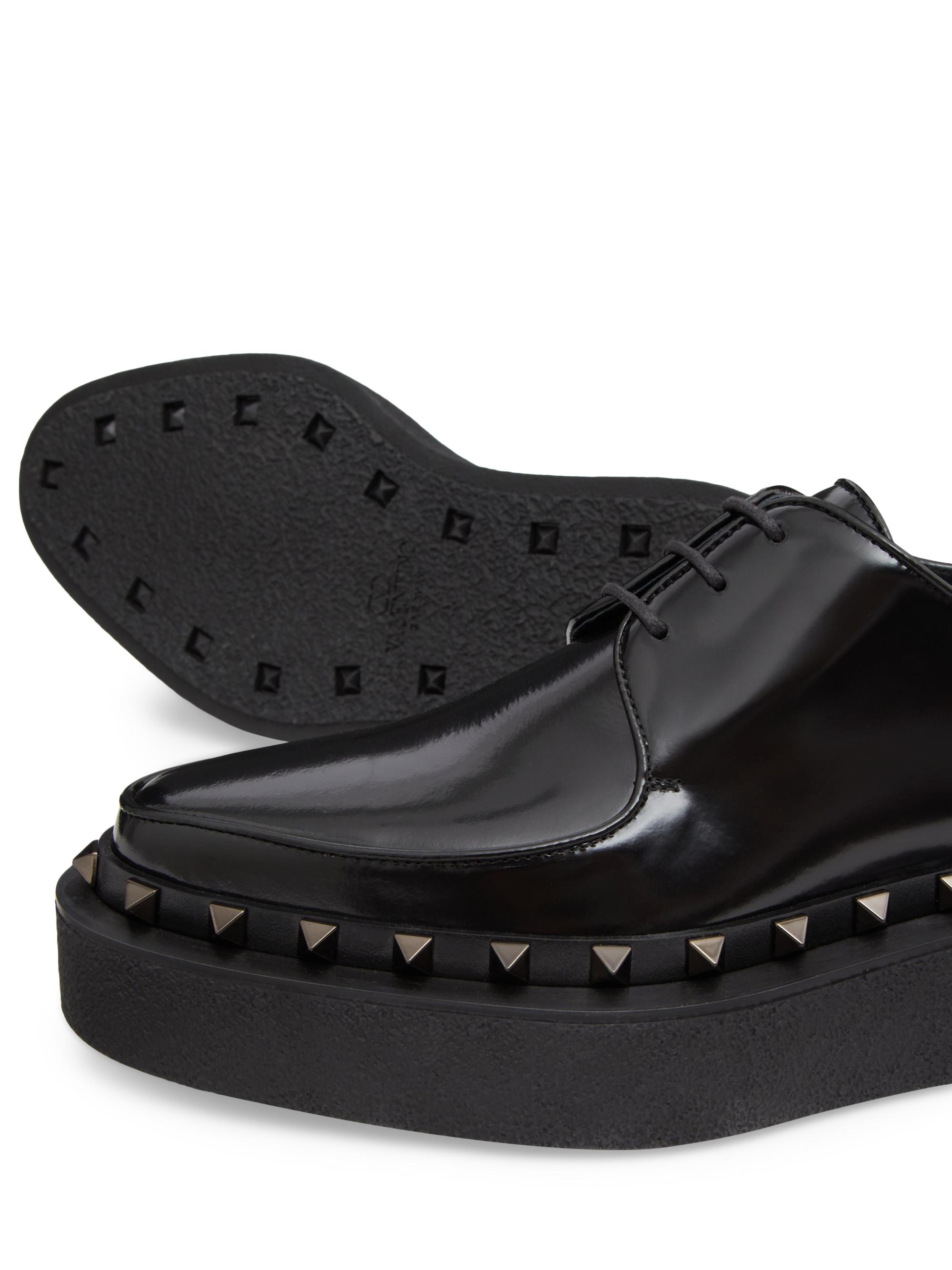 靴 valentino garavani DERBY ROCKSTUD M-WAY Rockstud M-Way leather Derby shoes in black - Valentino