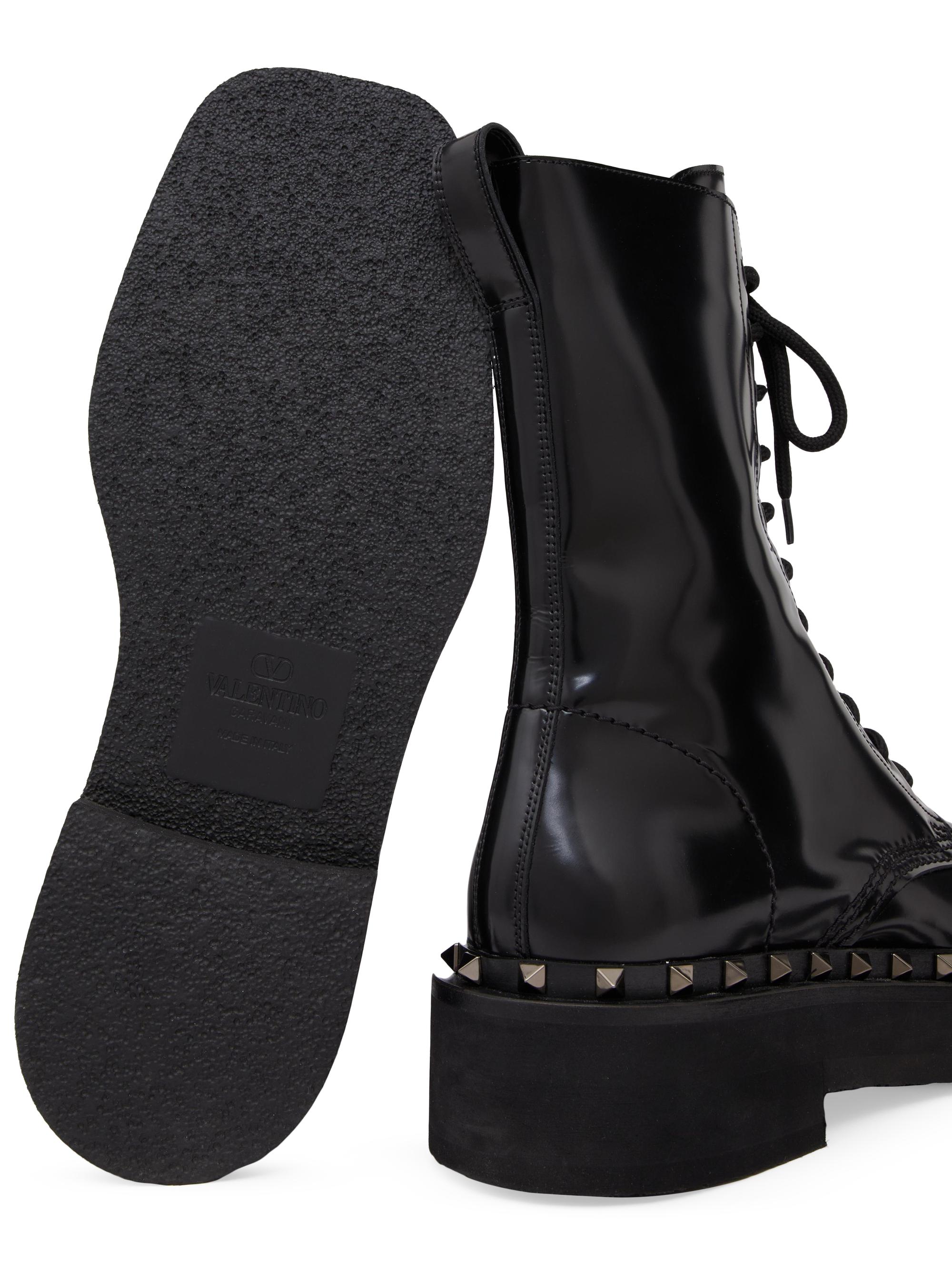 Valentino Garavani Rockstud M-Way Combat Boots in Calfskin | Saks