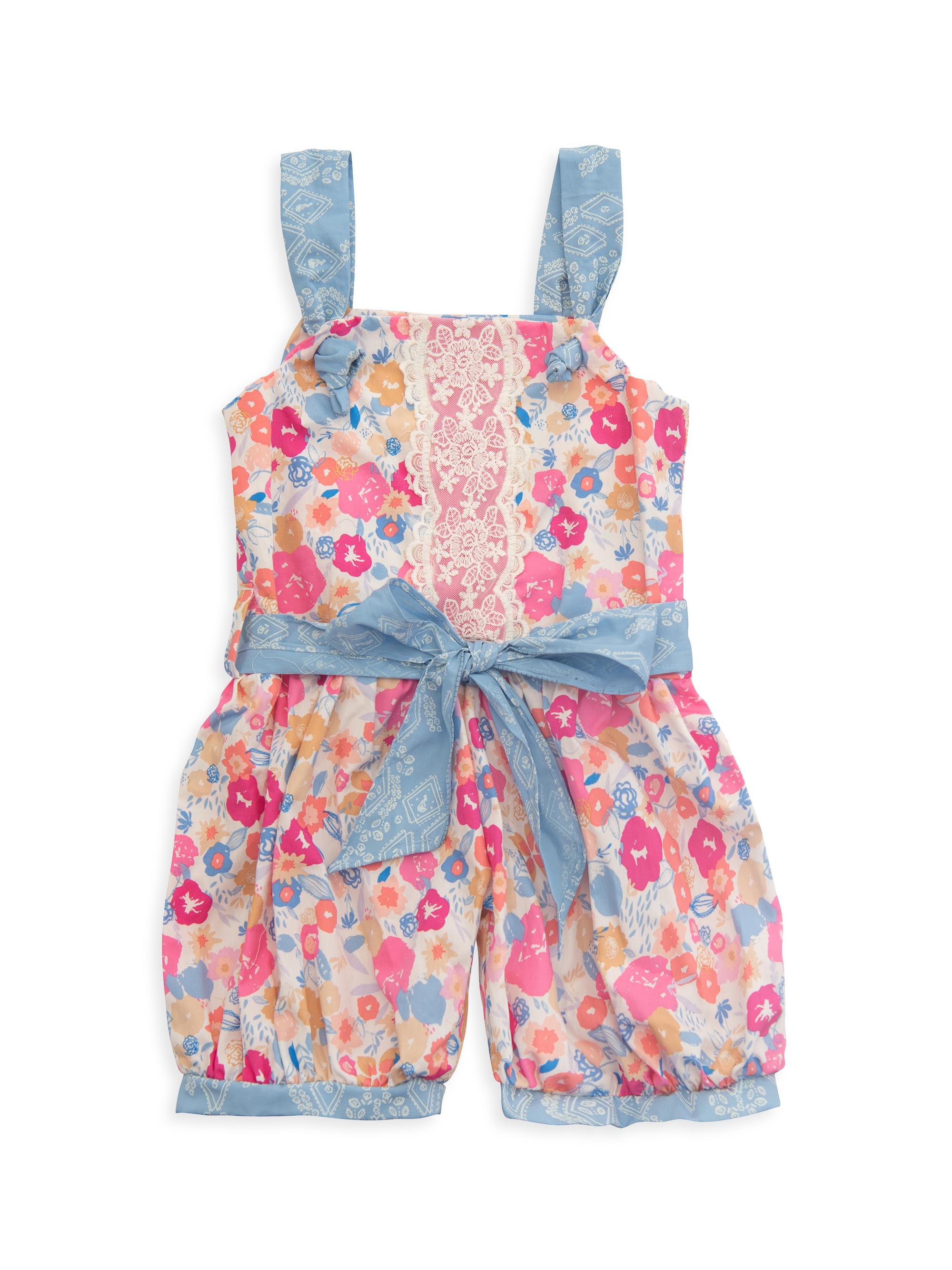 Haute Baby Little Girl's Bandera Blossom Romper - Pink