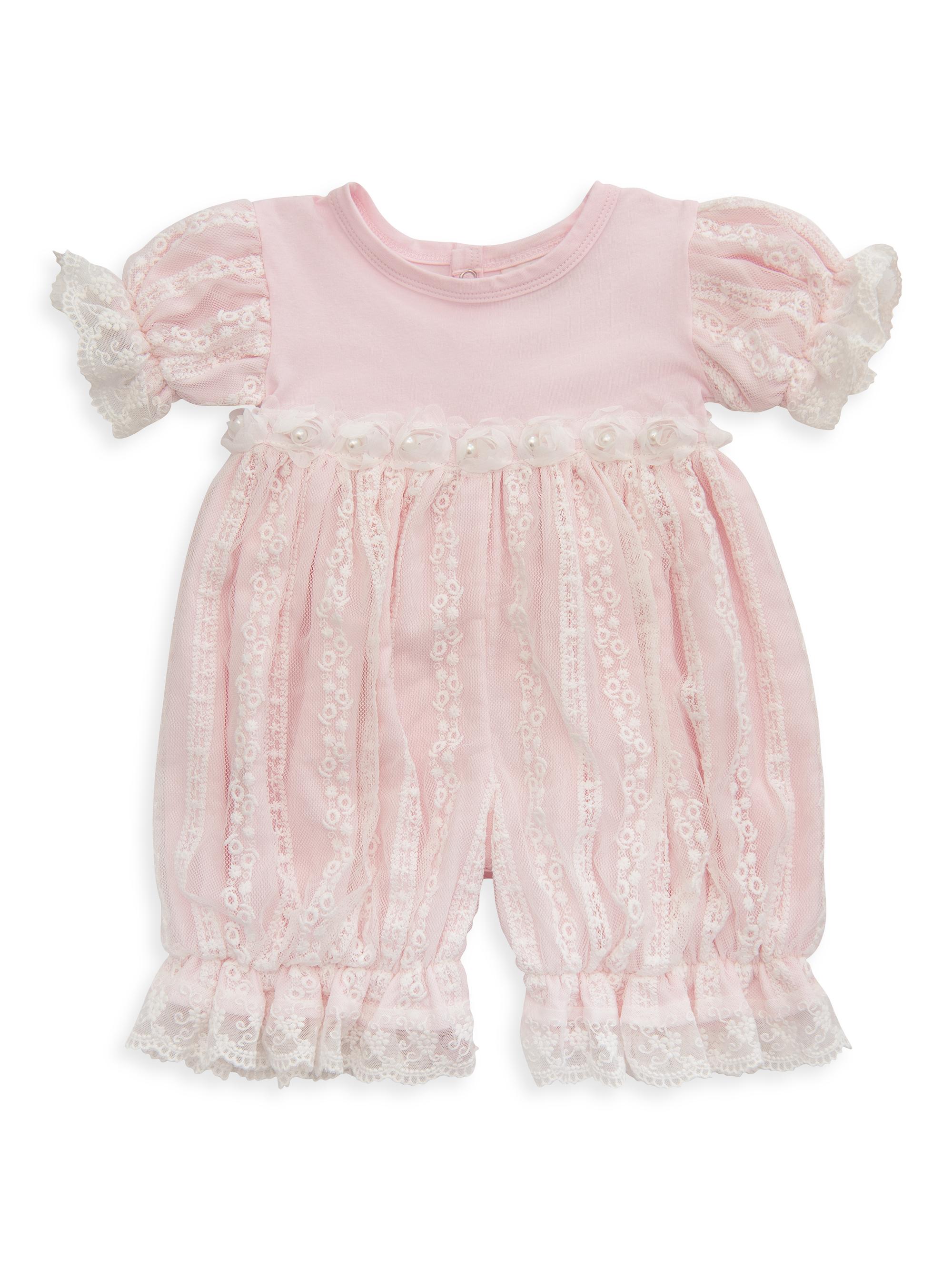 Haute Baby Baby's Precious Blush Romper - Pink 24 Months