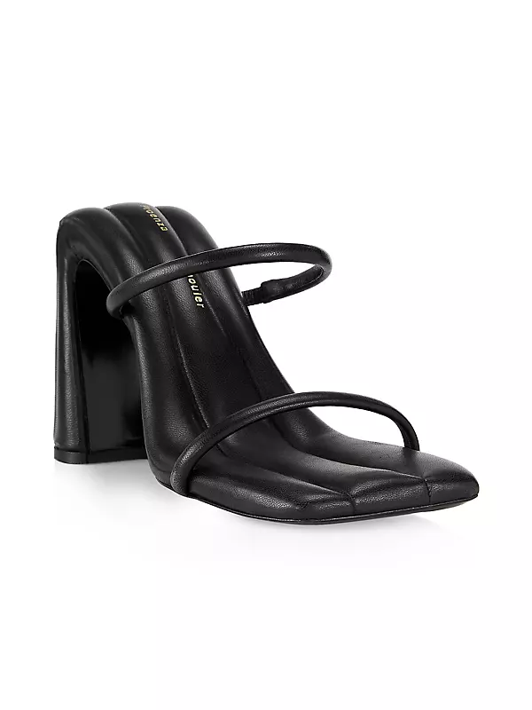 Square-Toe Leather Sandals