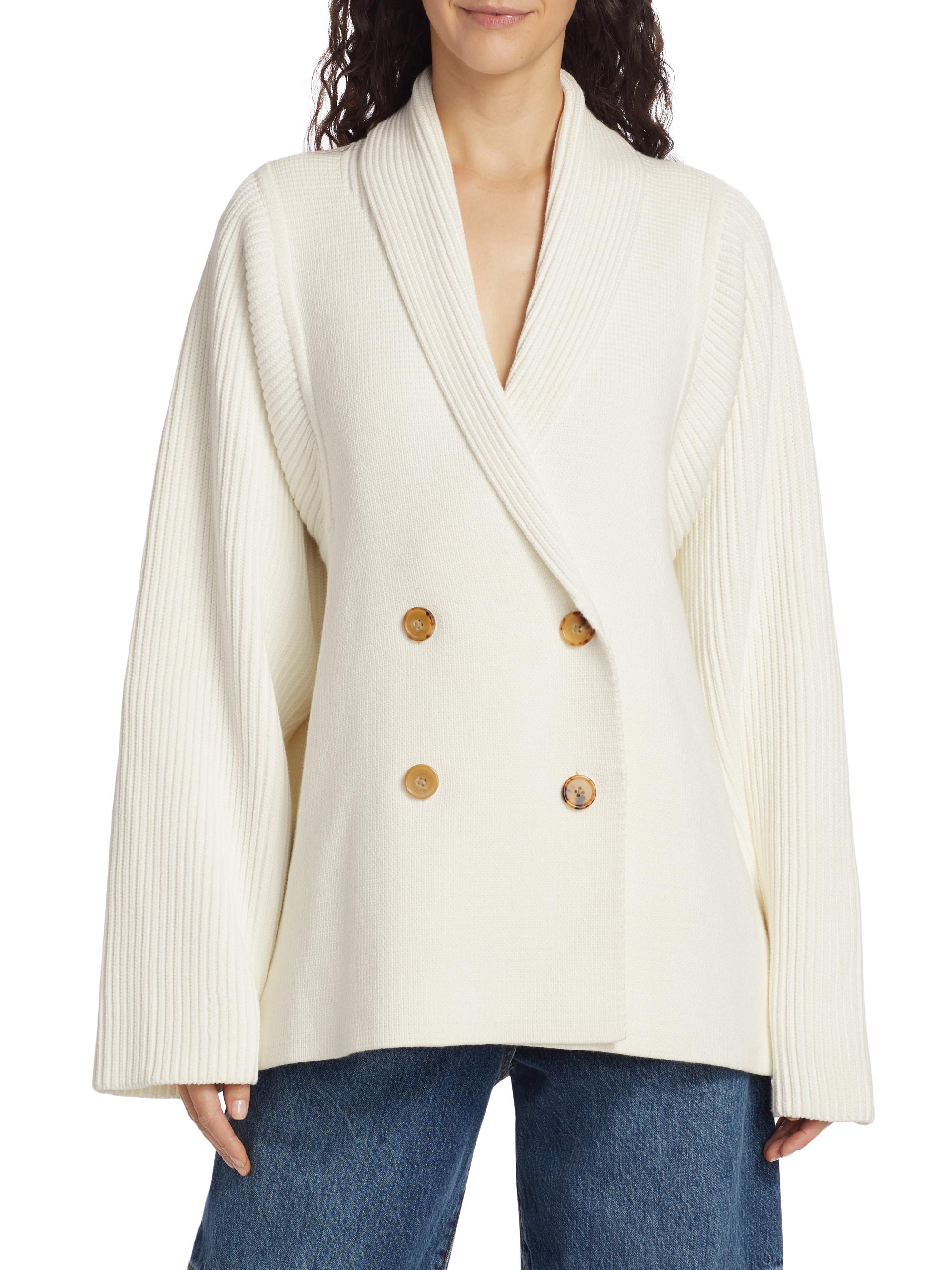 トップス Double-breasted Shaggy knit Cardigan 0400019775600_WHITE_A1?wid=830