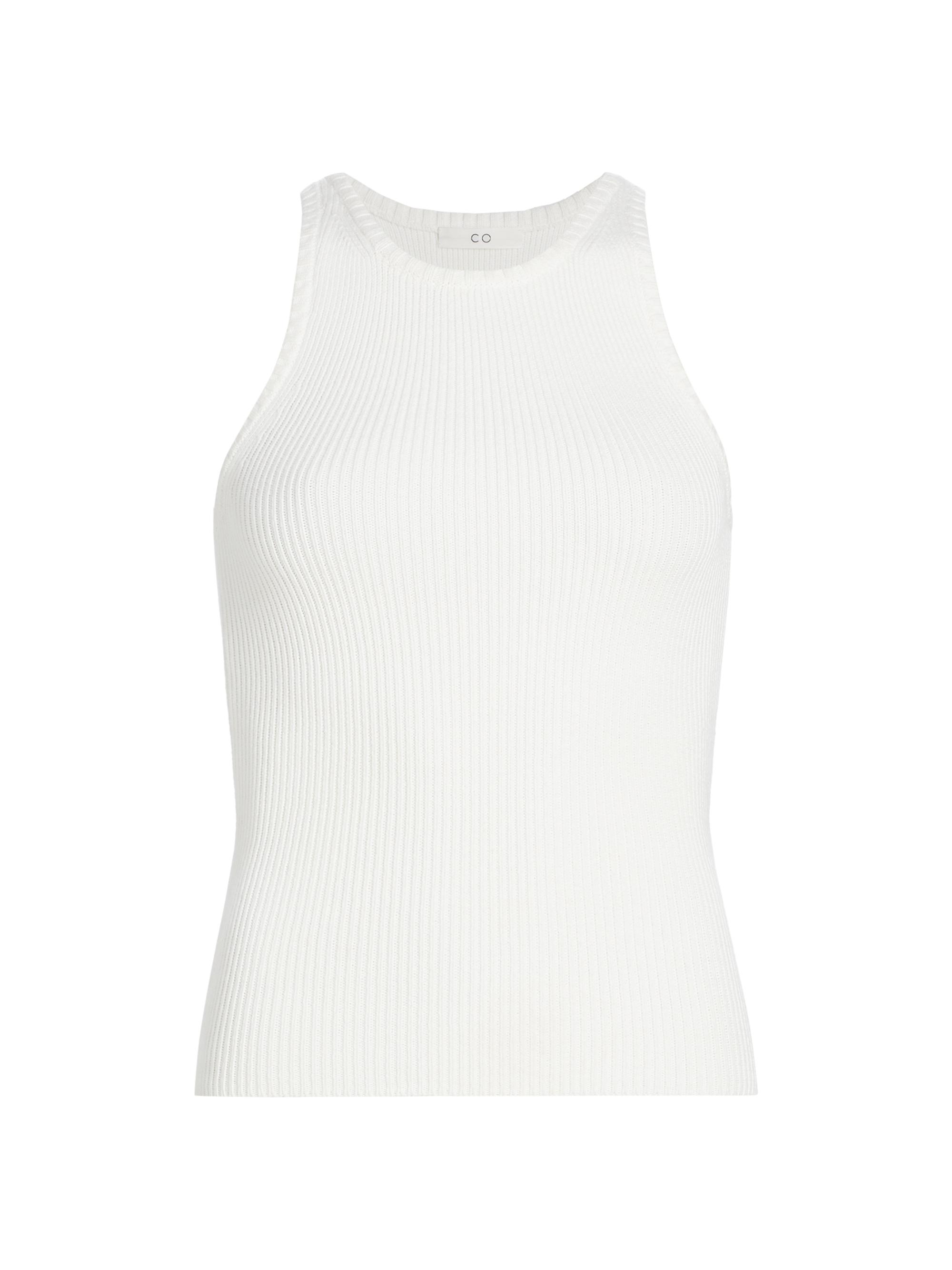 Co Women's Knit tton-Blend Tank - White
