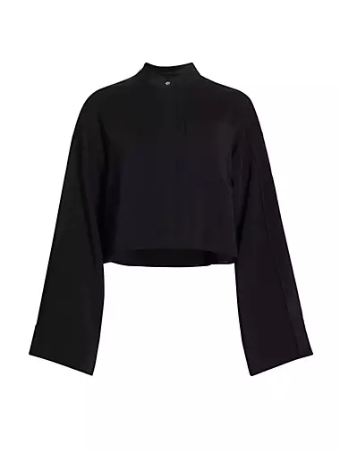 Crepe Stand Collar Blouse