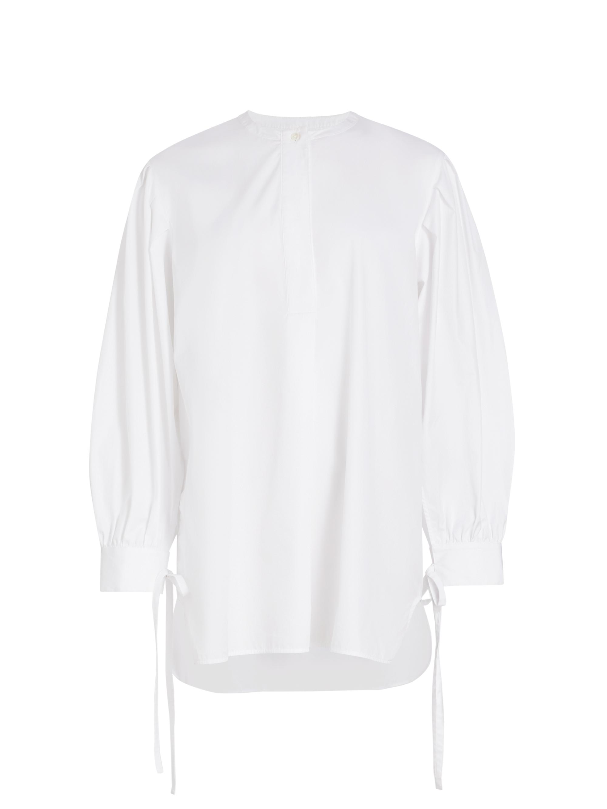 Co Women's Poplin Tie-Cuff Tunic - White