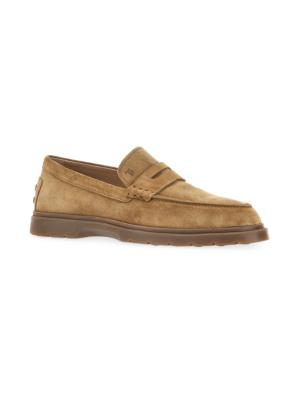 Tod#39;s raffia-sole suede loafers - Purple