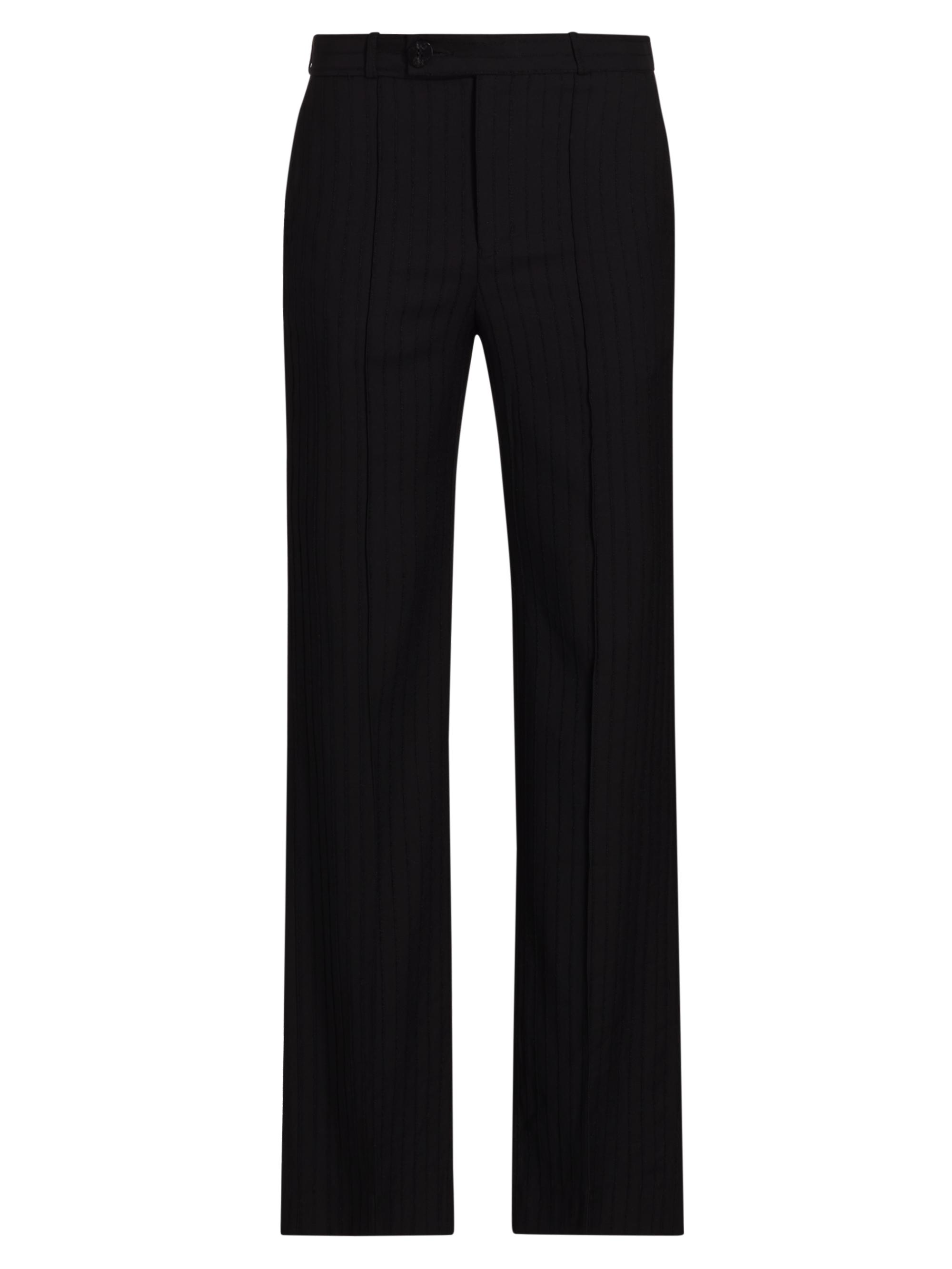 Ernest W. Baker Men's Flared Wool Trousers - Pin Stripe Boucle