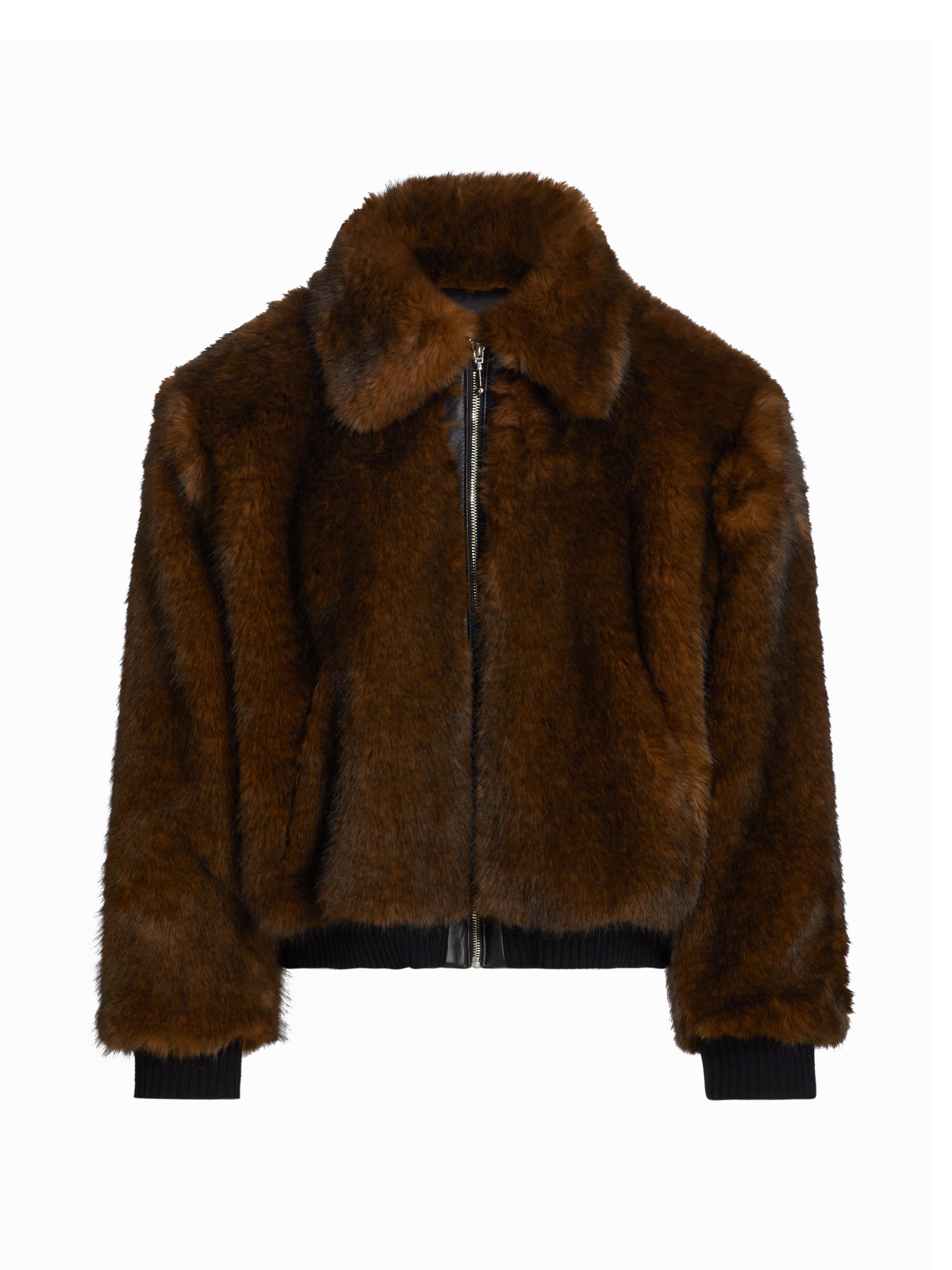 ERNEST W. BAKER Faux-Mink Harrington Jkt