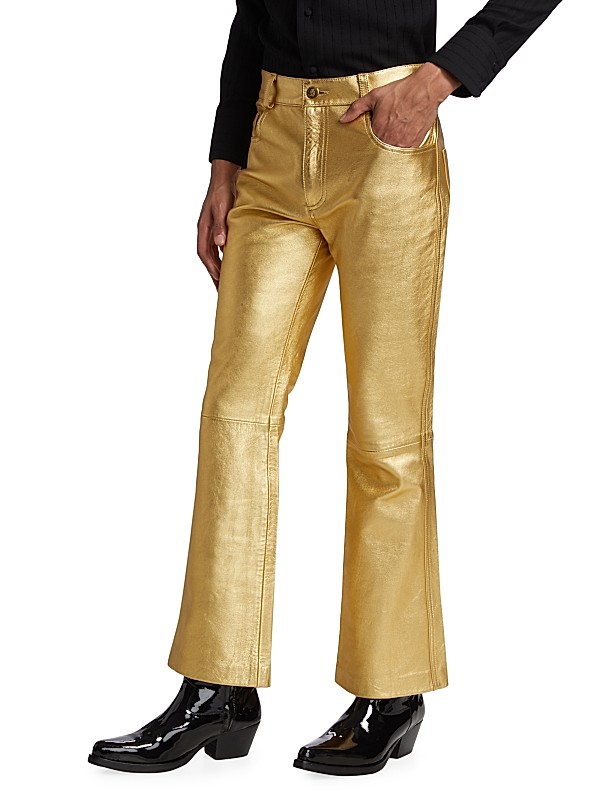 Shop Ernest W. Baker Flared Leather Metallic Trousers | Saks Shop Ernest W. Baker Flared Leather Metallic Trousers | Saks