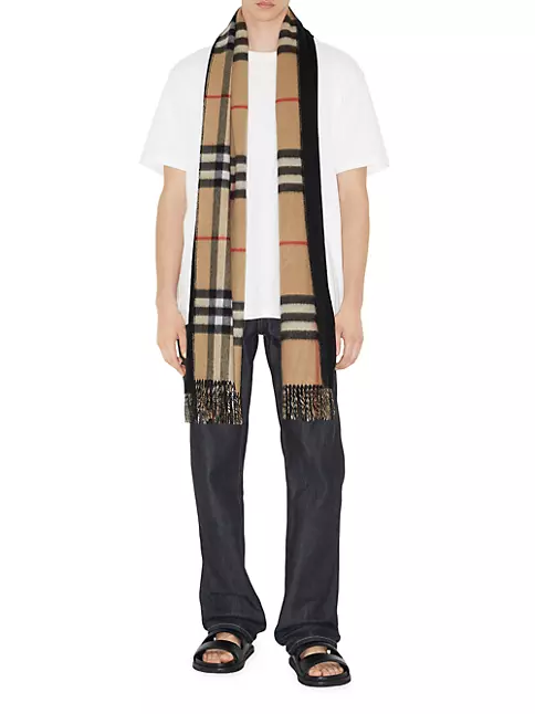 Burberry, Accessories, Burberry Check Cashmere Wrap Scarf Large 83 X 28  New
