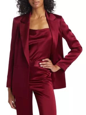 Satin Sculpted Single Breasted Blazer