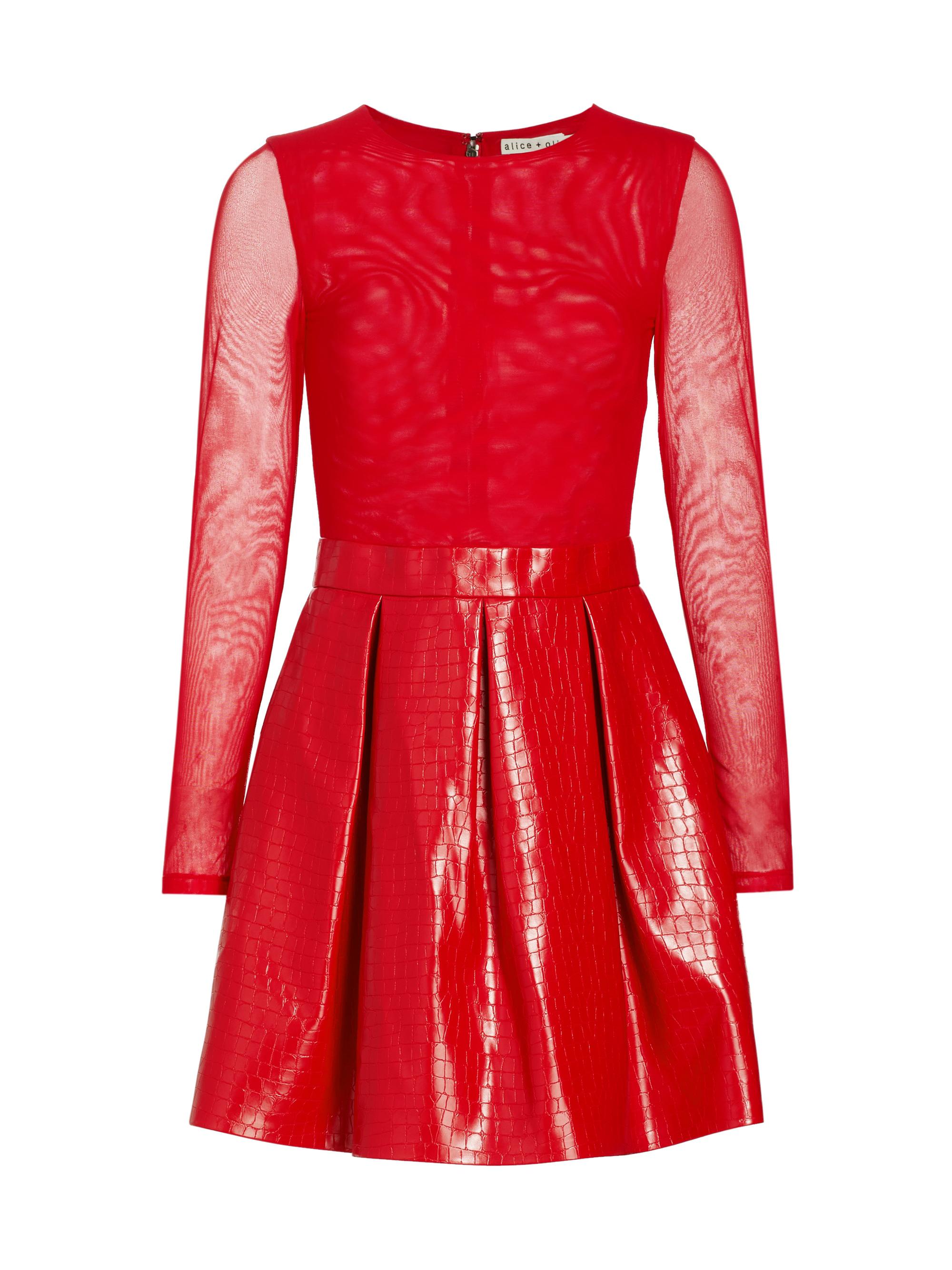 Alice + Olivia Chara Faux Croc Mini Dress | Saks Fifth Avenue