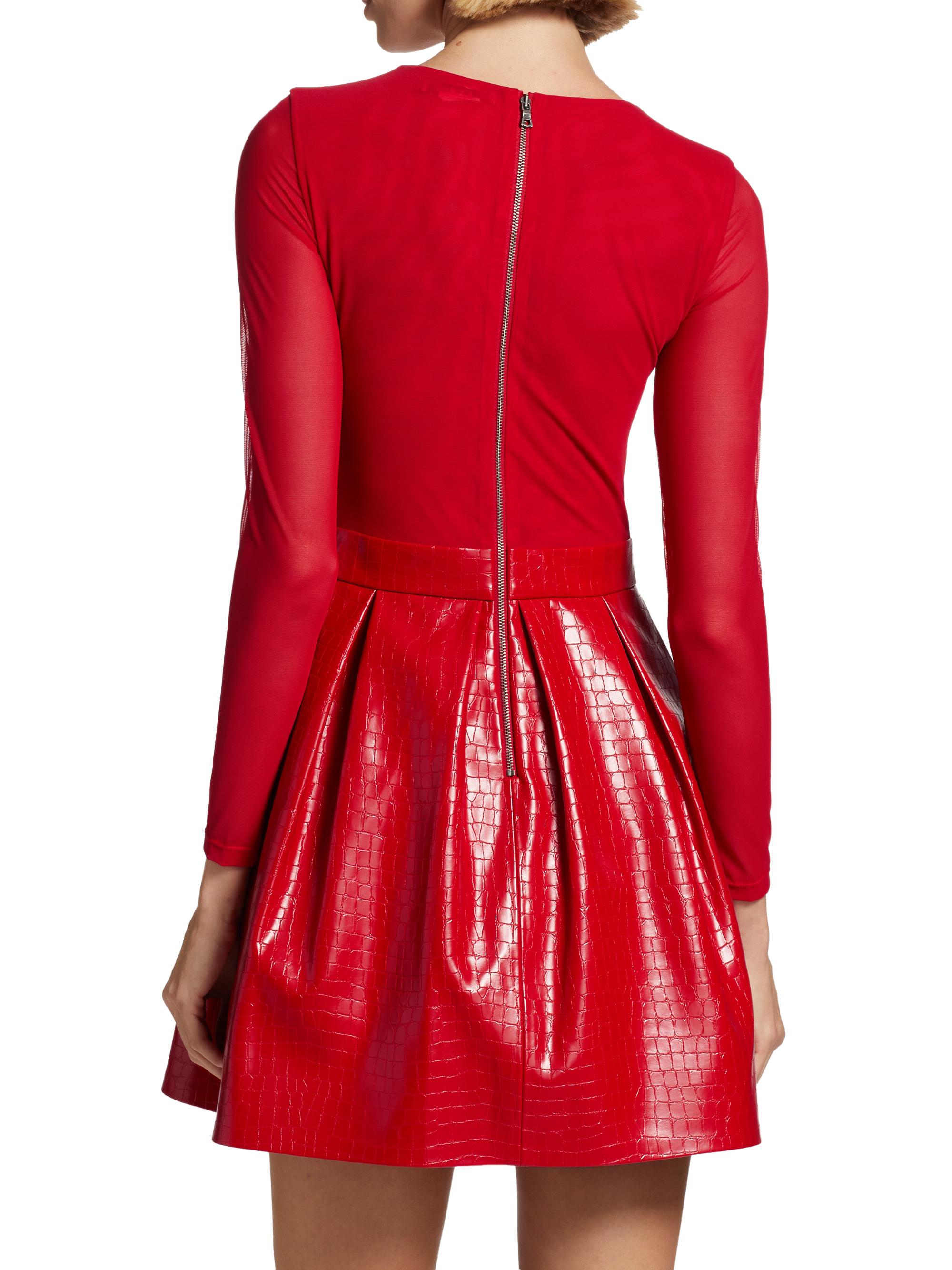 Alice + Olivia Chara Faux Croc Mini Dress | Saks Fifth Avenue