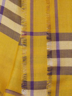 Burberry Check wool-silk reversible scarf - Blue