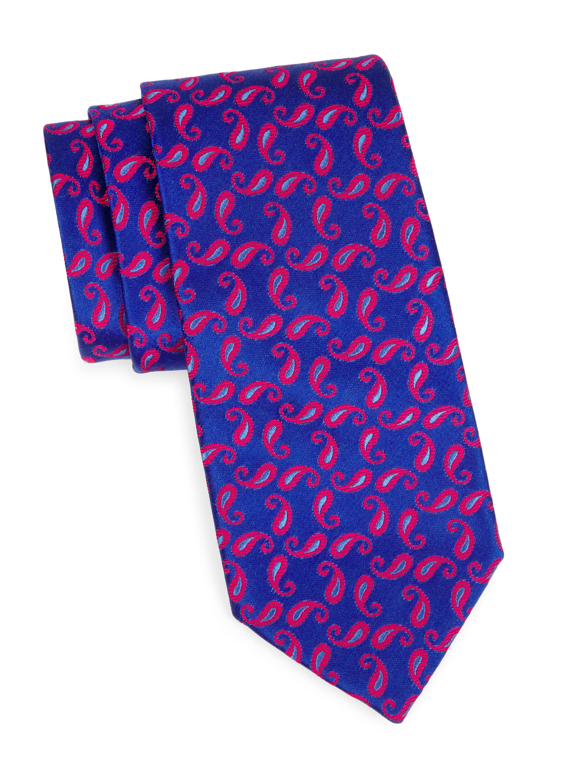 Charvet Men's Paisley Silk Tie - Blue Pink