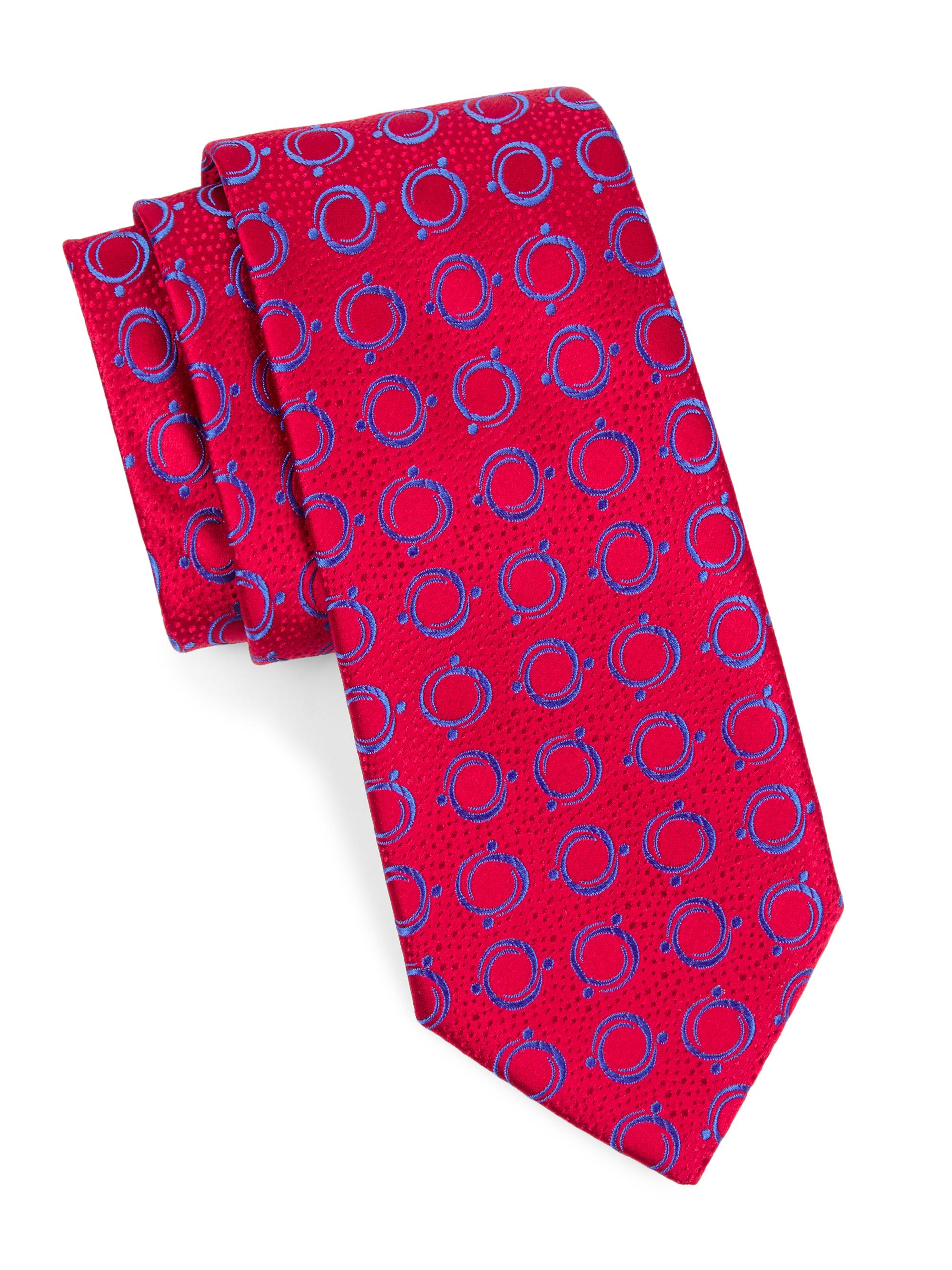 Charvet Men's  Scale Optical Wheel Tie - Red Blue