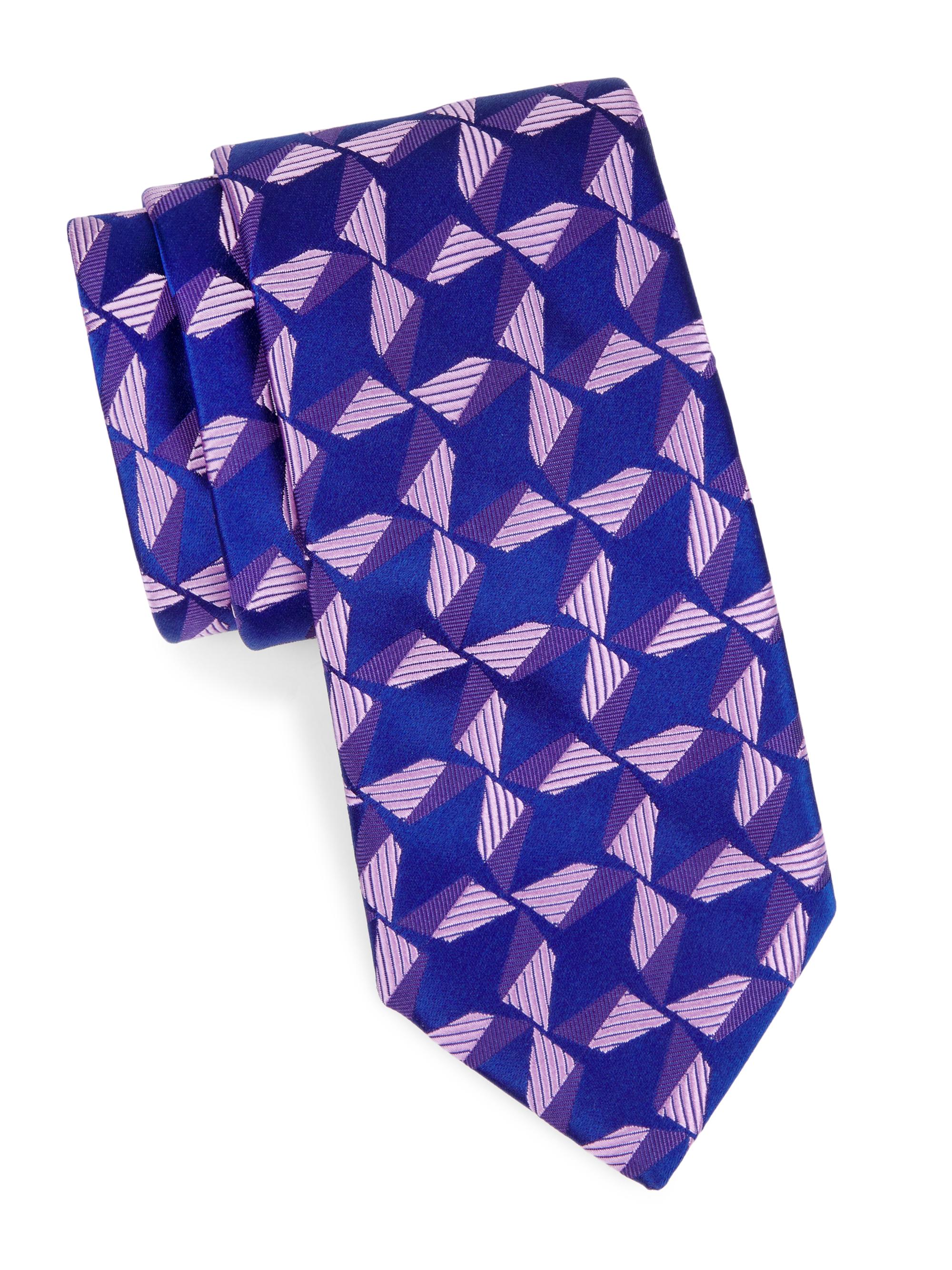 Charvet Men's Windmill Silk Tie - Navy Purple