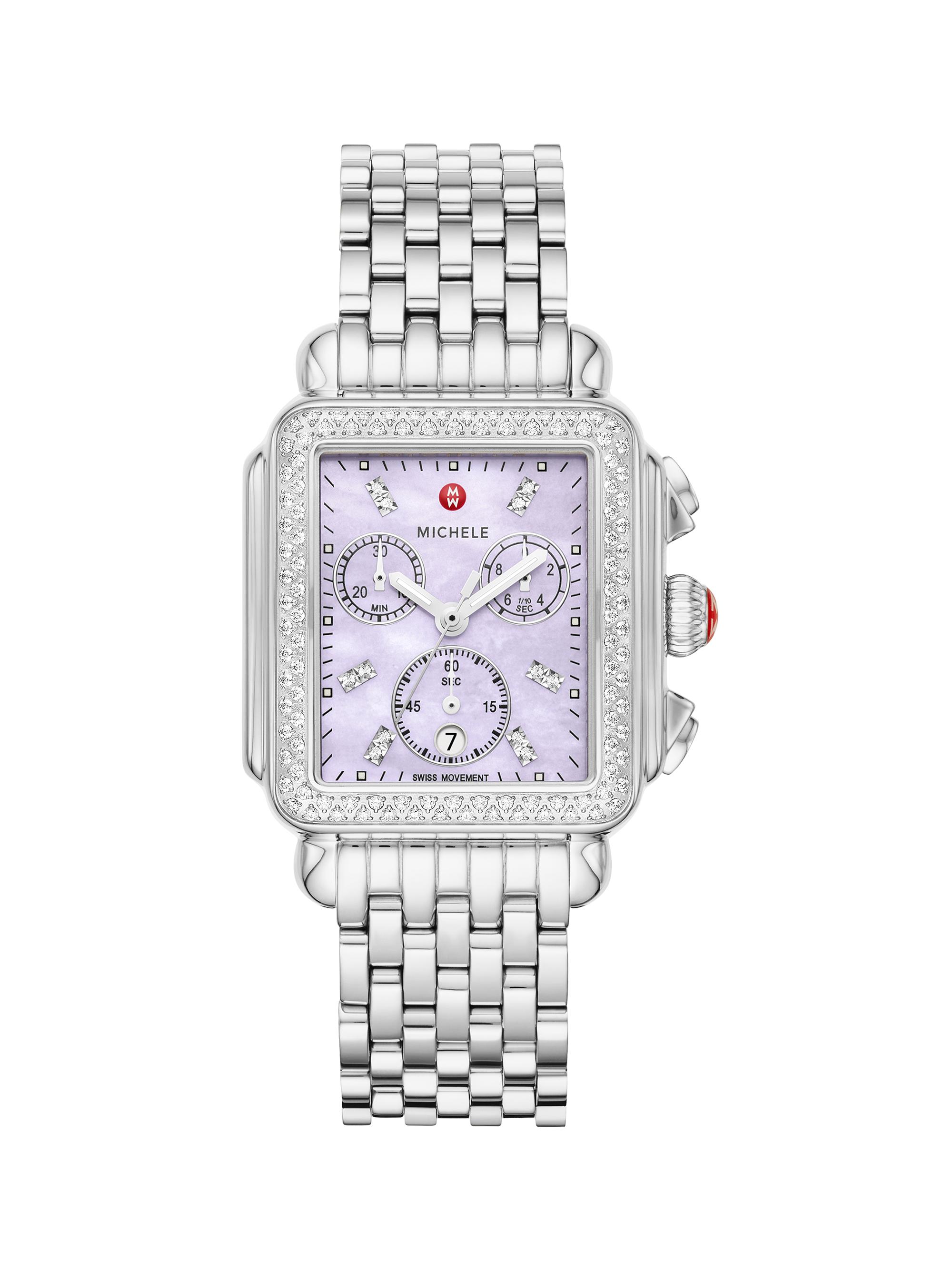 Michele Women's Deco Stainless Steel & 0.65 TCW Diamond Bracelet Watch/33MM x 35MM - Steel