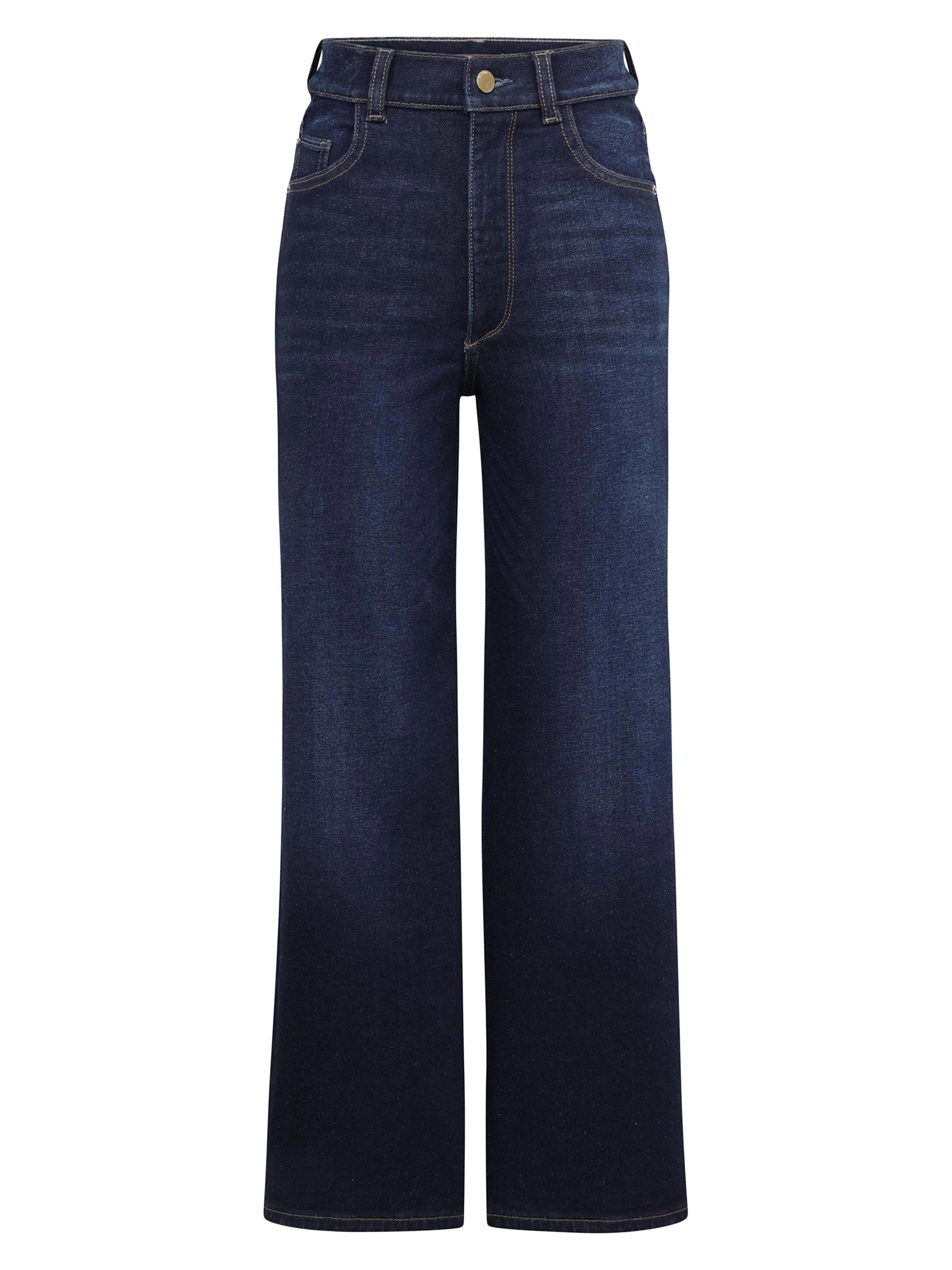 DL1961 Women's Hepburn Wide Leg High Rise Jeans - Mediterranean