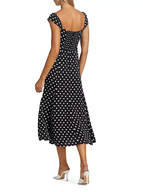 Shop Reformation Bryson Polka Dot Midi-Dress | Saks Fifth Avenue