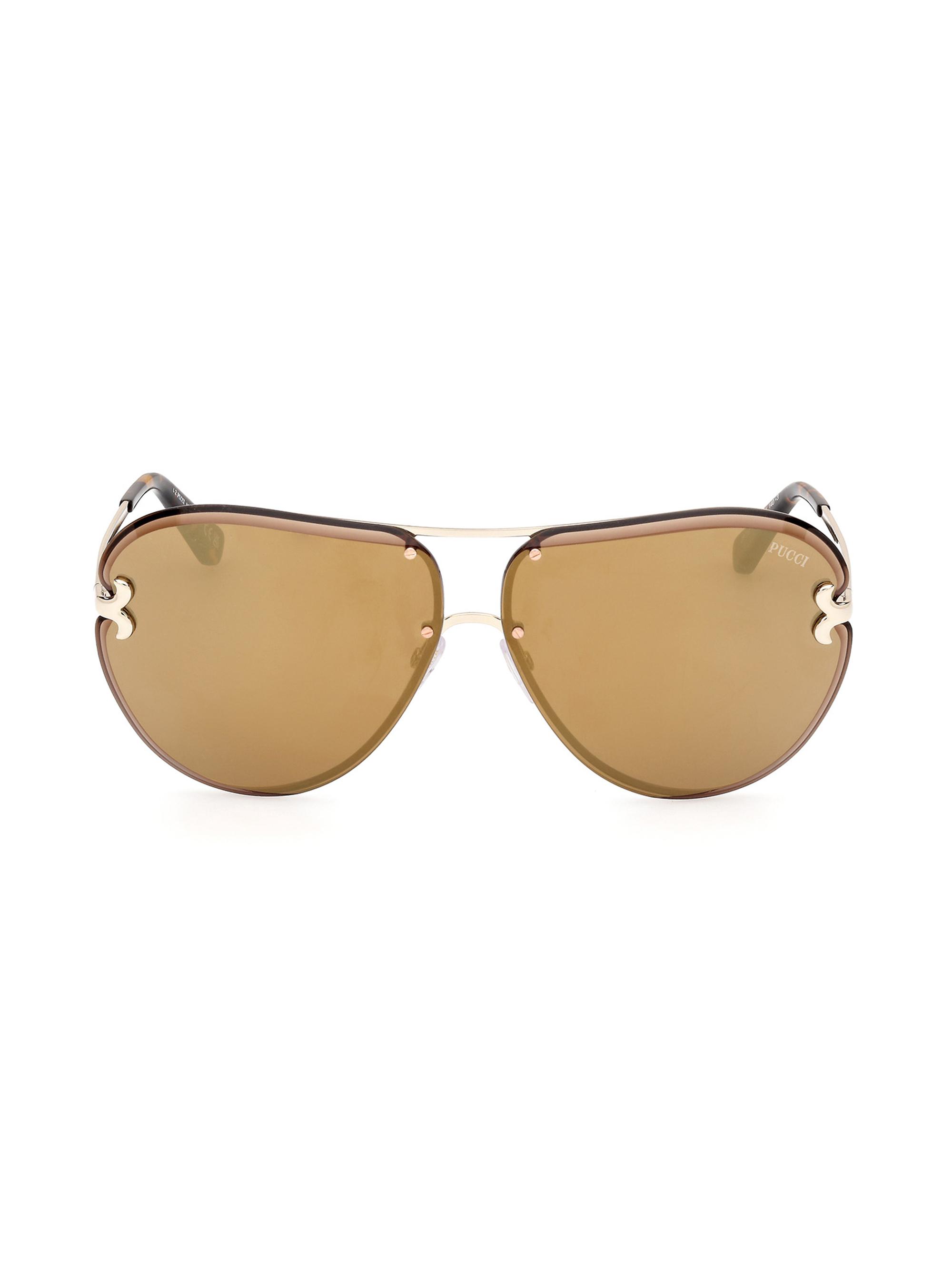 Pucci Women's Pilot 66MM Mirror Sunglasses - Gold Smoke