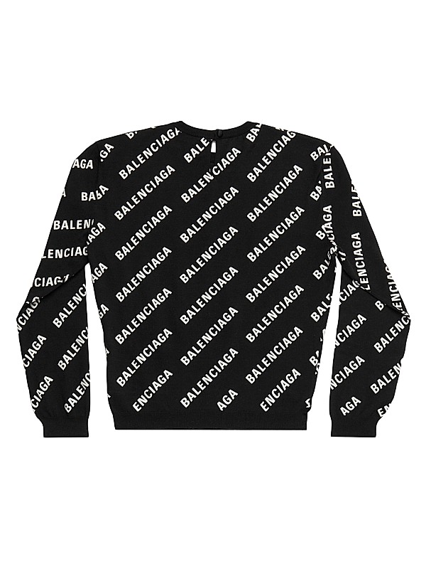 Shop Balenciaga Allover Logo Crop Sweater | Saks Fifth Avenue Shop Balenciaga Allover Logo Crop Sweater | Saks Fifth Avenue