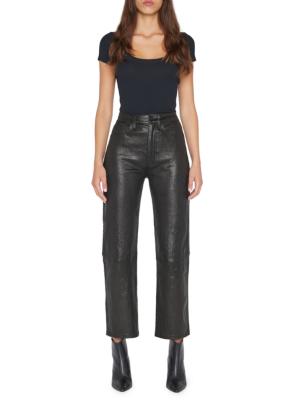 Classic Nappa Leather Flared Pants