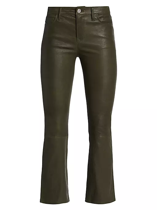 Frame - Le Crop Mini Leather Boot-Cut Pants