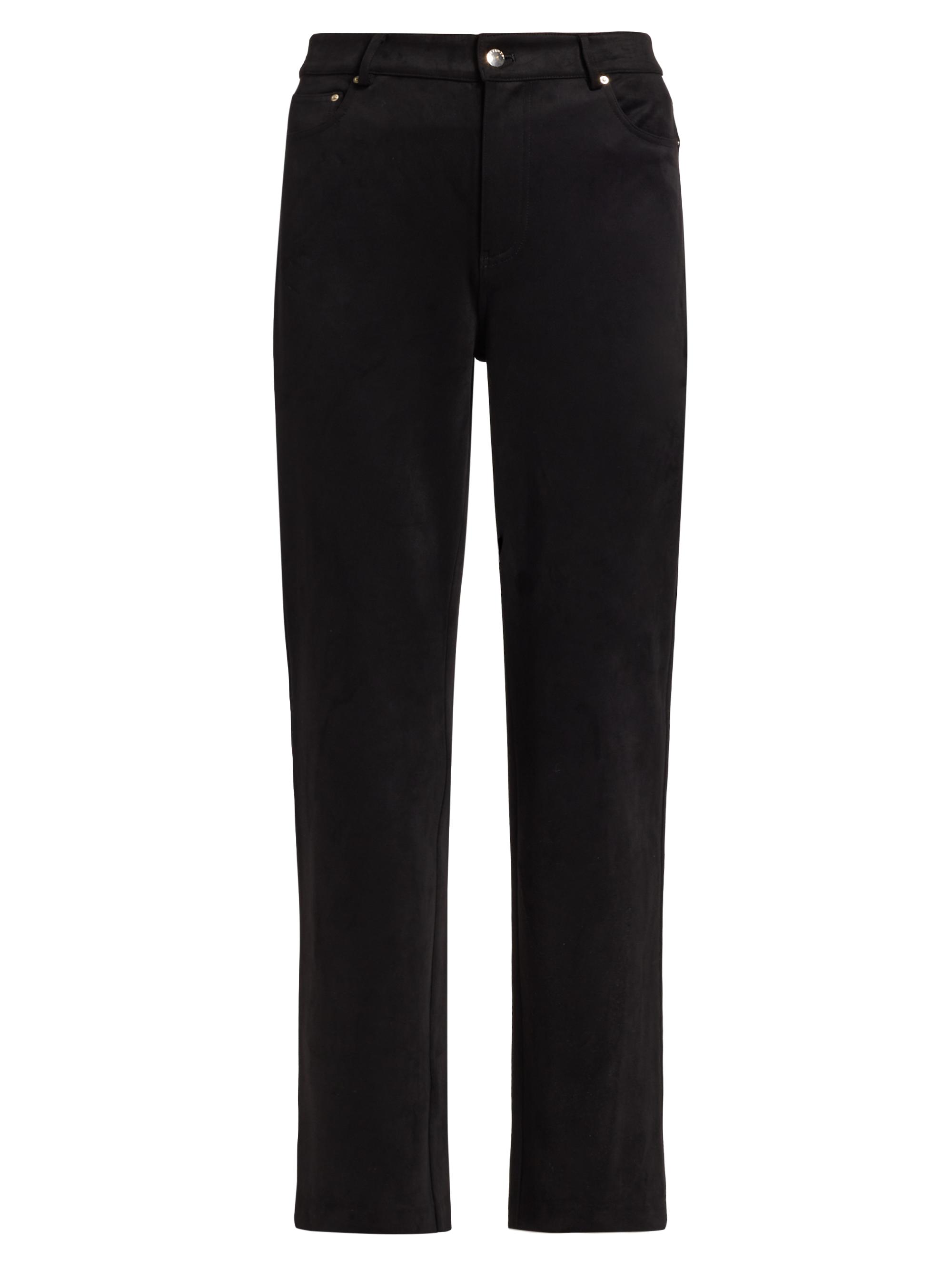 Elie Tahari Women's Raya Faux Suede Straight-Leg Pants - Noir