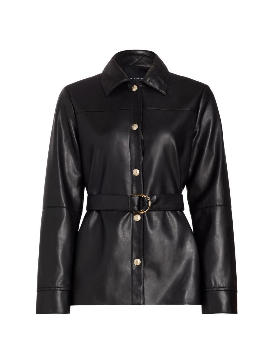 Elie Tahari Belted Vegan Shirt Jacket | Saks Fifth Avenue