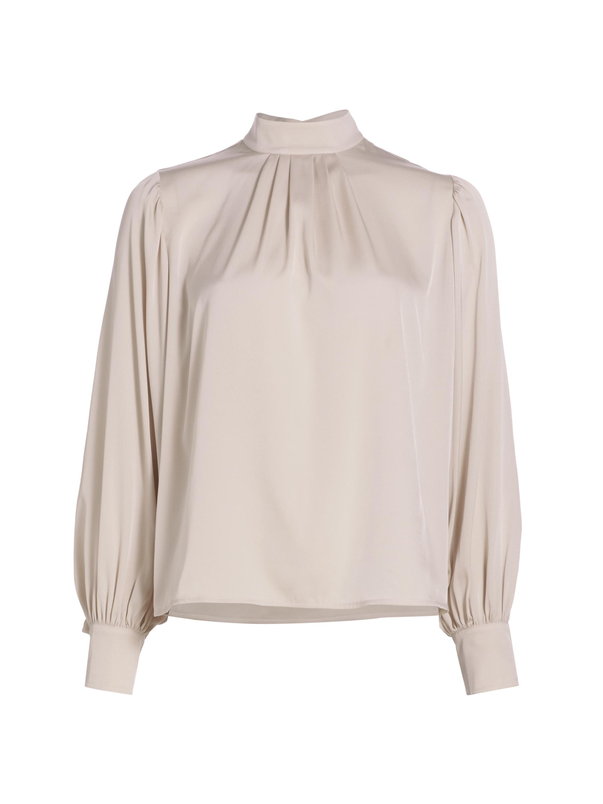 Elie Tahari Women's The Tiffany Stretch Silk Blouse - Stone
