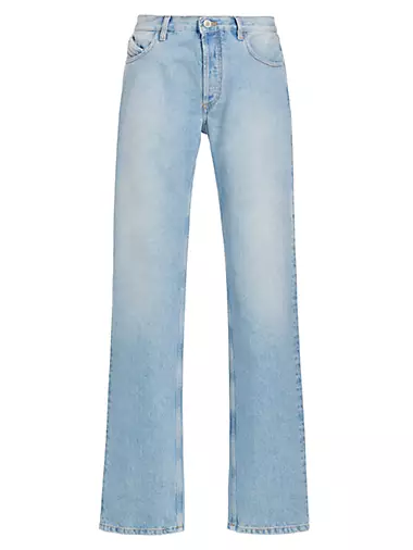 Straight-Leg Cotton Denim Jeans