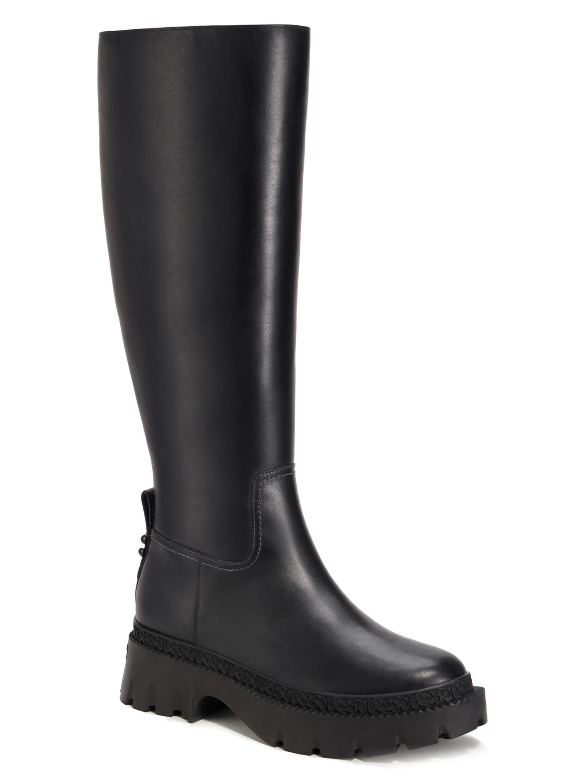 Leather knee-high boots