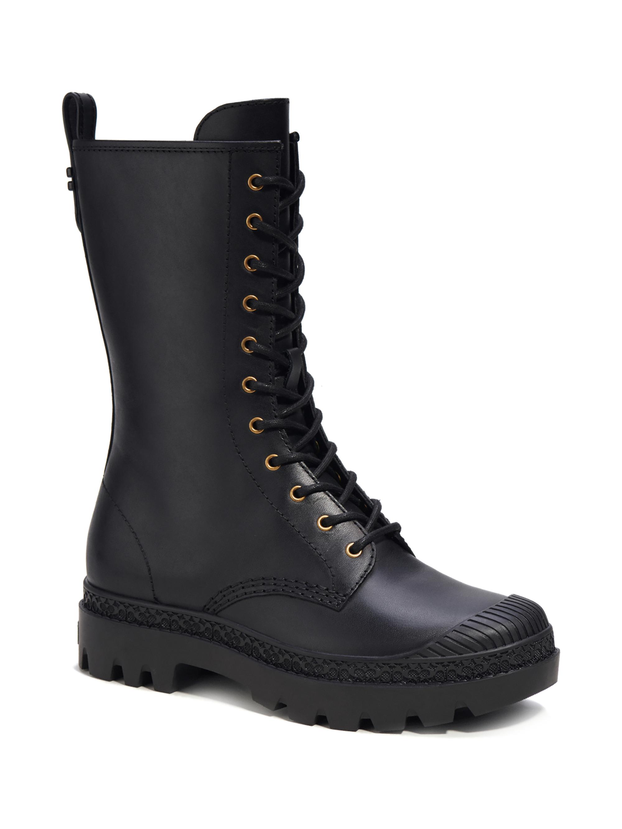 COACH Tasha Leather Lace-Up Boots | Saks Fifth Avenue