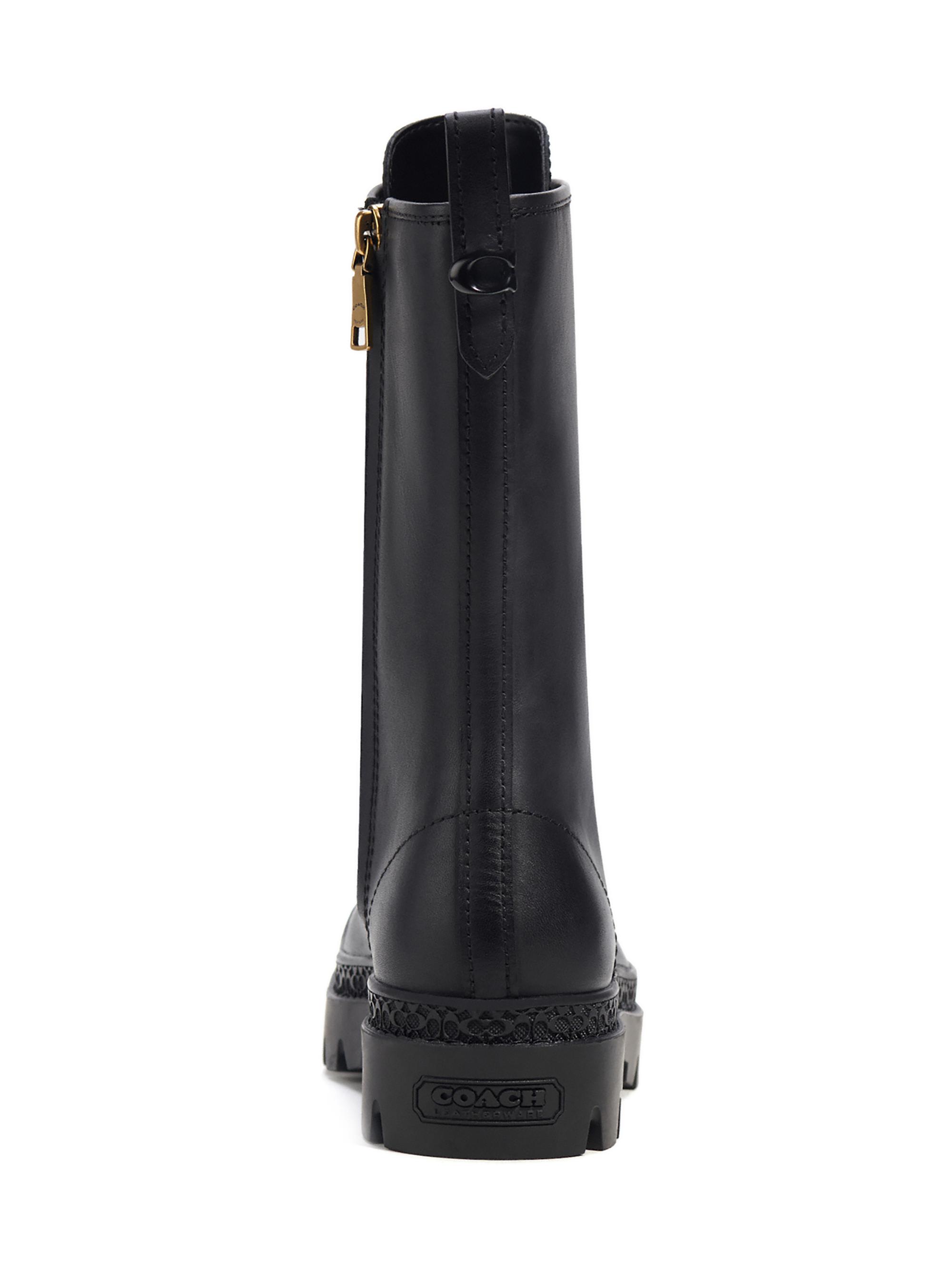 COACH Tasha Leather Lace-Up Boots | Saks Fifth Avenue