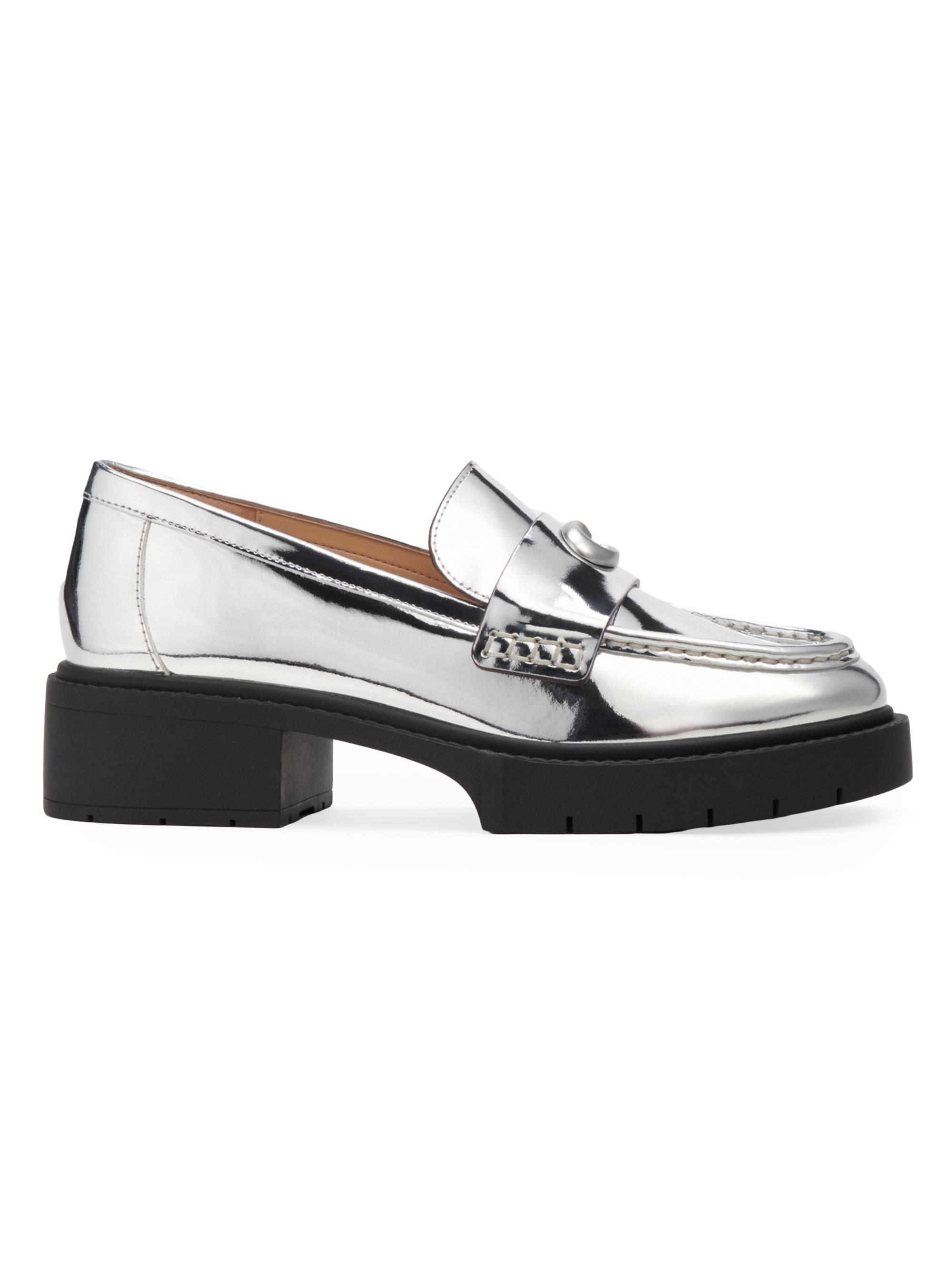 COACH Leah Metallic Leather Loafers | Saks Fifth Avenue