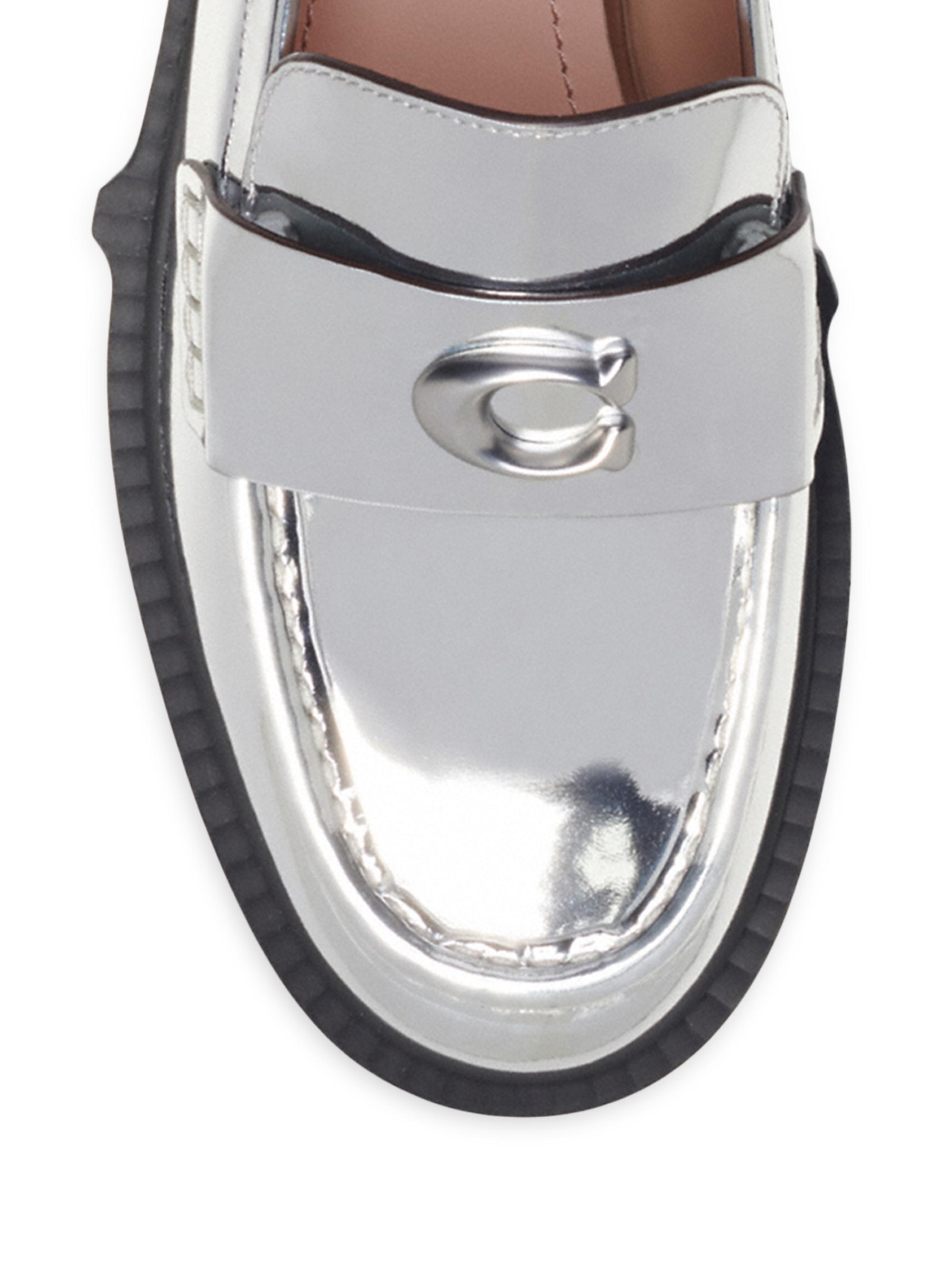 COACH Leah Metallic Leather Loafers | Saks Fifth Avenue display picture 1