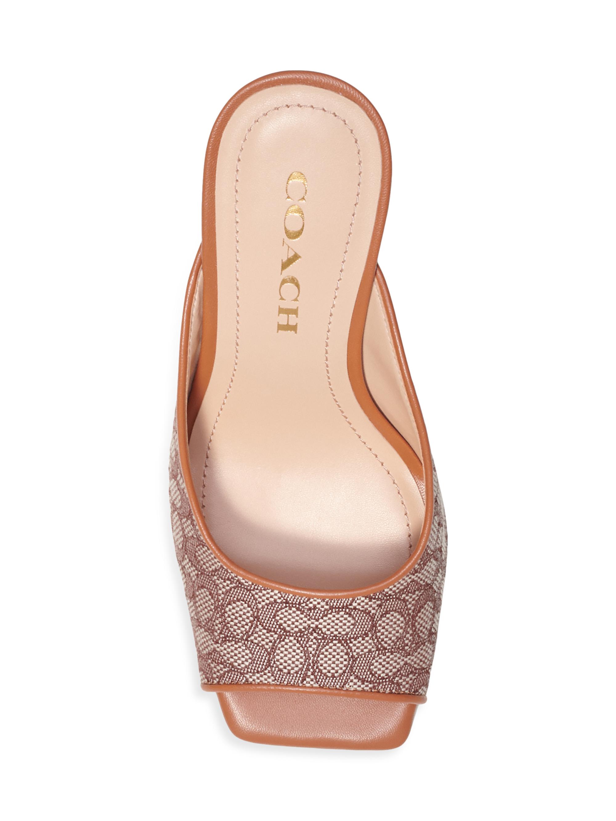 COACH Laurence 90MM Micro-Signature Jacquard Mules | Saks Fifth Avenue